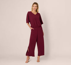 Short Sleeve Top And Wide Leg Pant Airflow Set In Fig