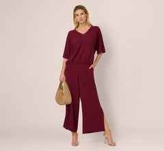 Short Sleeve Top And Wide Leg Pant Airflow Set In Fig