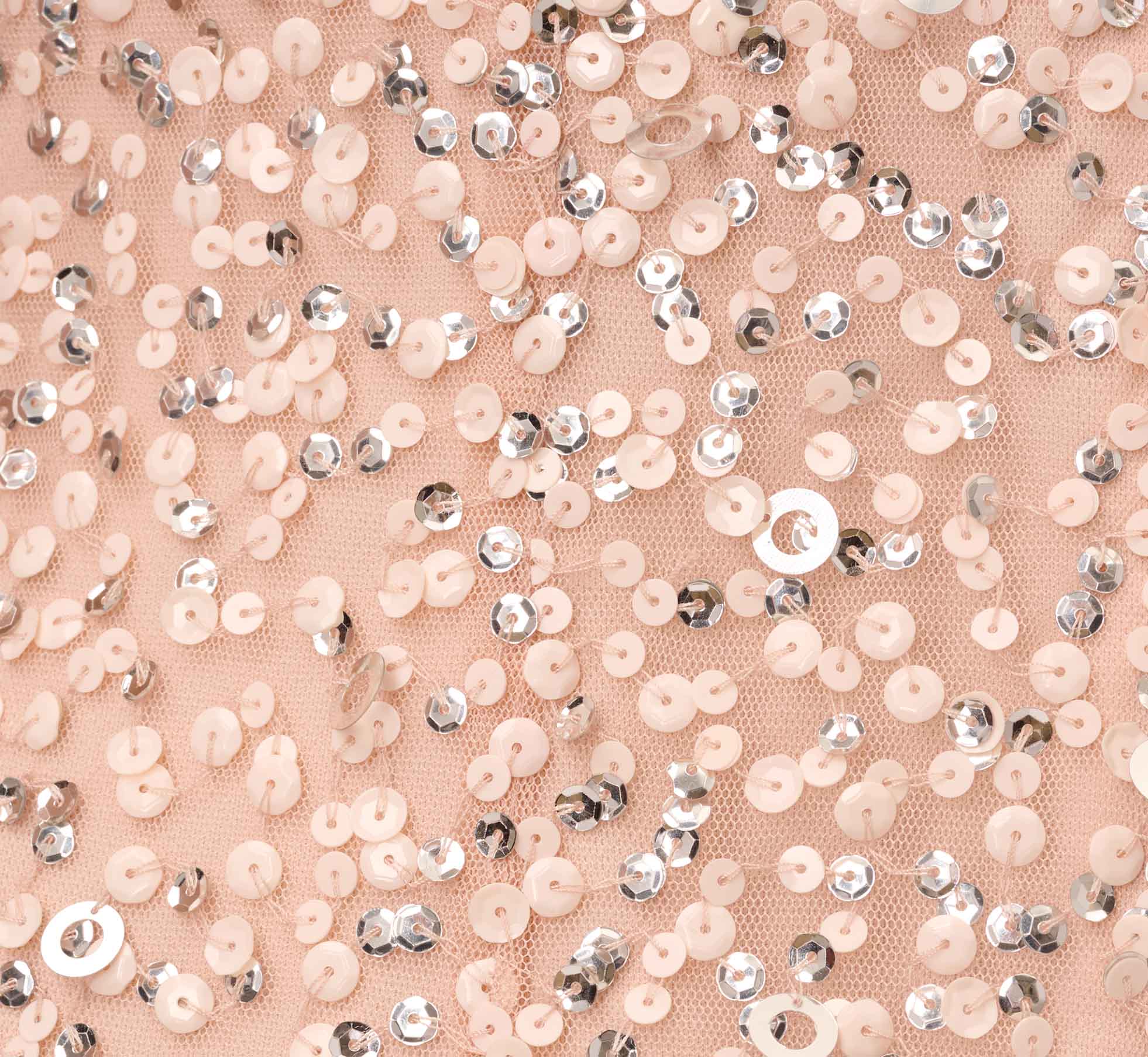 Scoop Back Sequin Gown In Blush