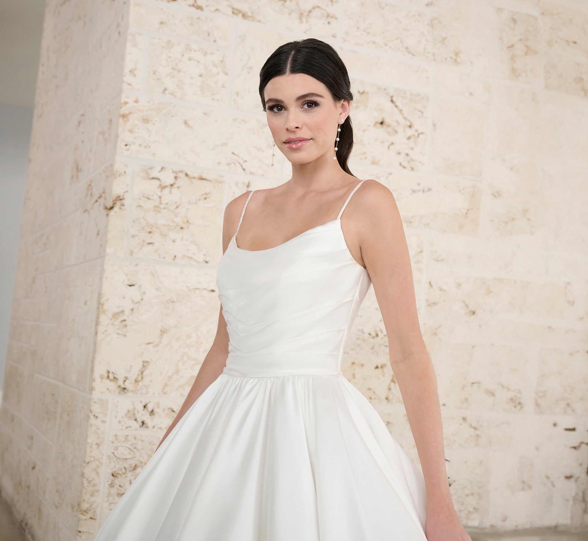 Satin Ball Gown In Ivory