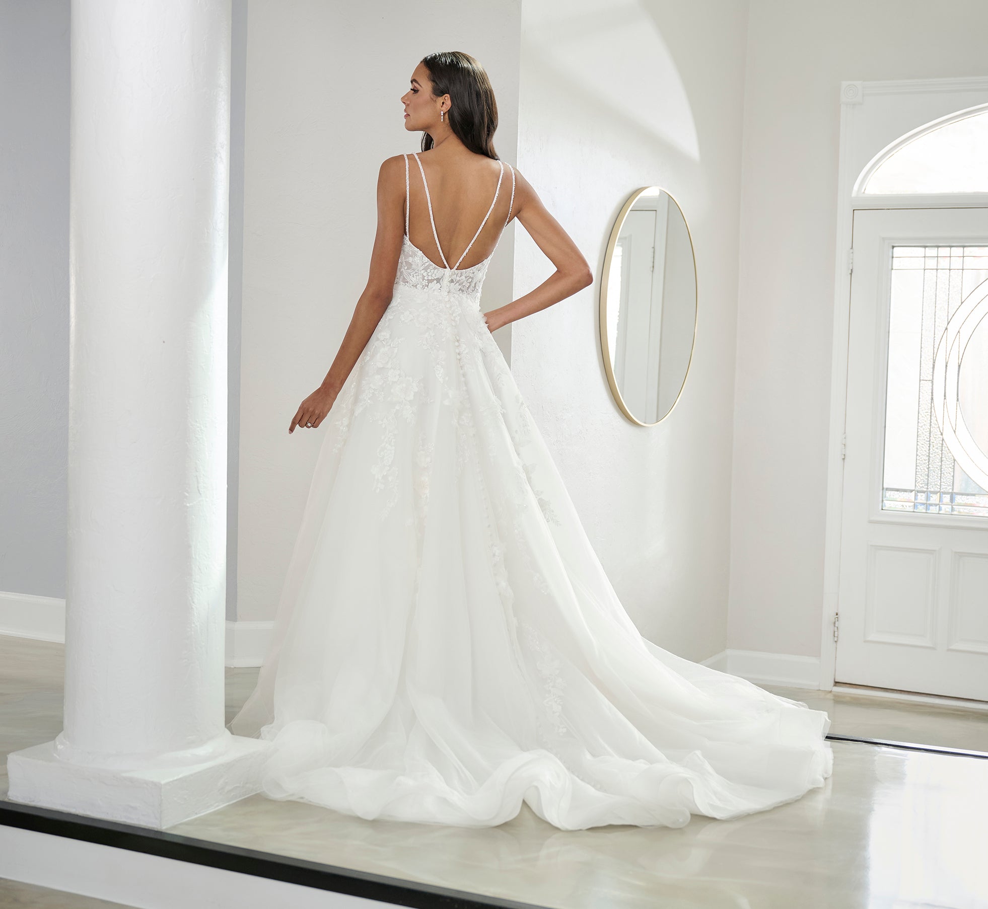 Tulle And Lace A-Line Gown In Ivory