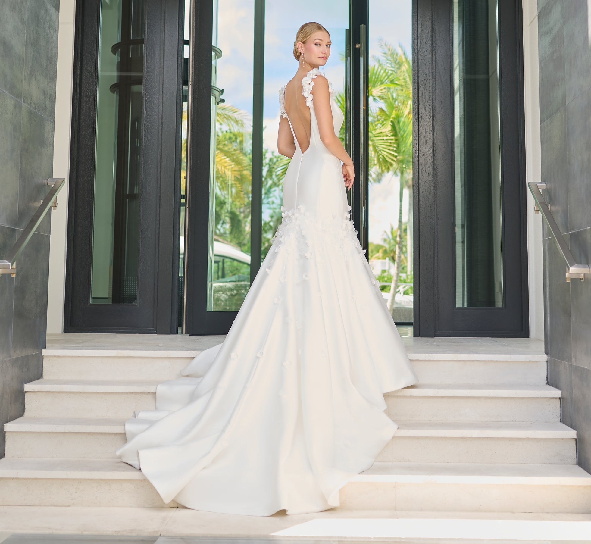 Stretch Mikado Mermaid Gown in Ivory