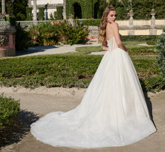 Chantilly lace ballgown in Ivory Nude