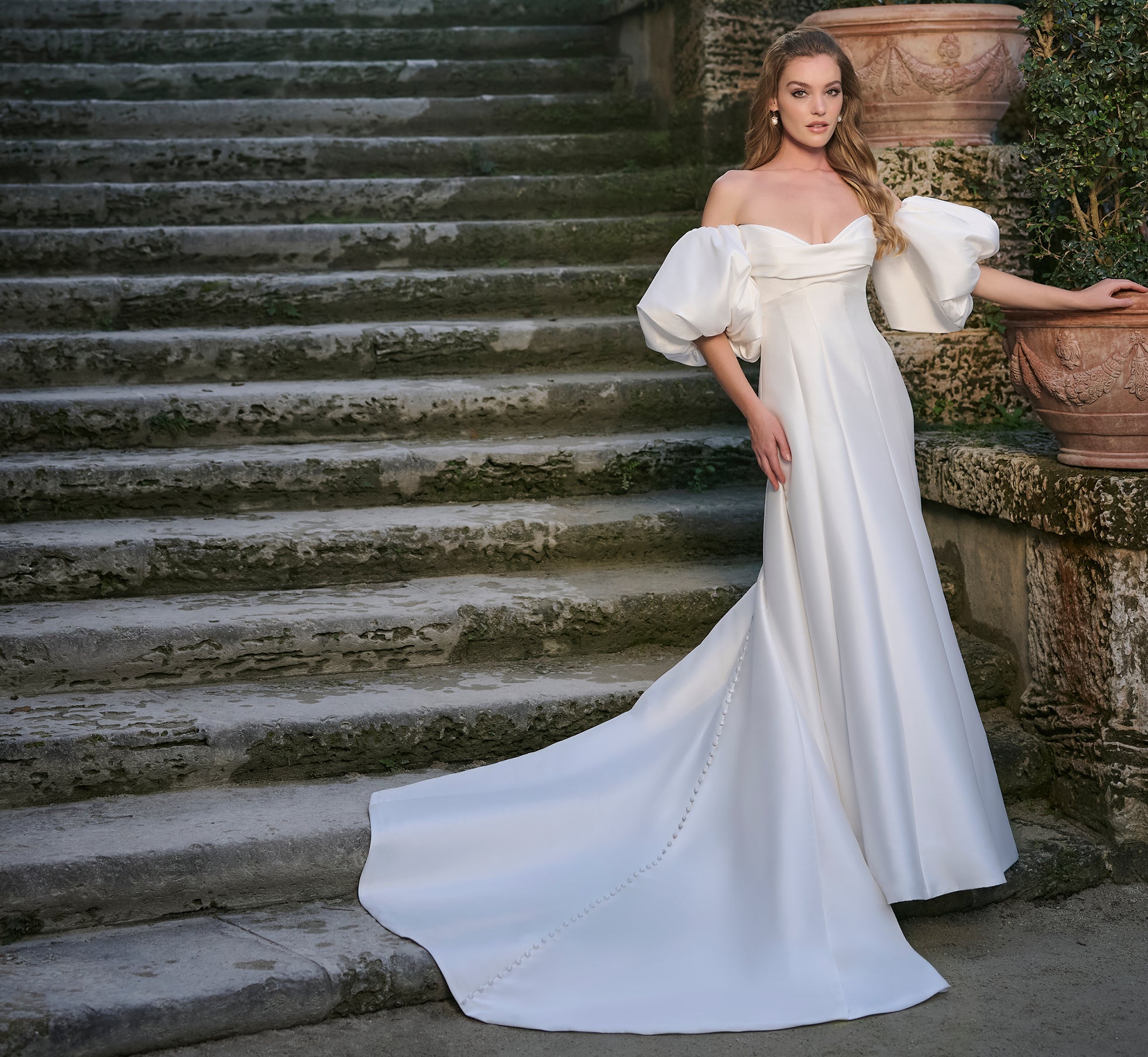 Mikado A-line gown in Ivory