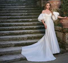 Mikado A-line gown in Ivory