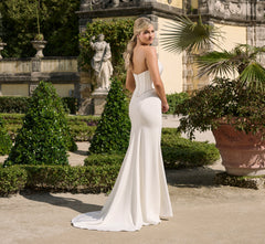 Stretch Matte Charmeuse 2 piece gown in Ivory