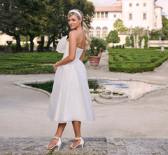 Garza tea length gown in Ivory