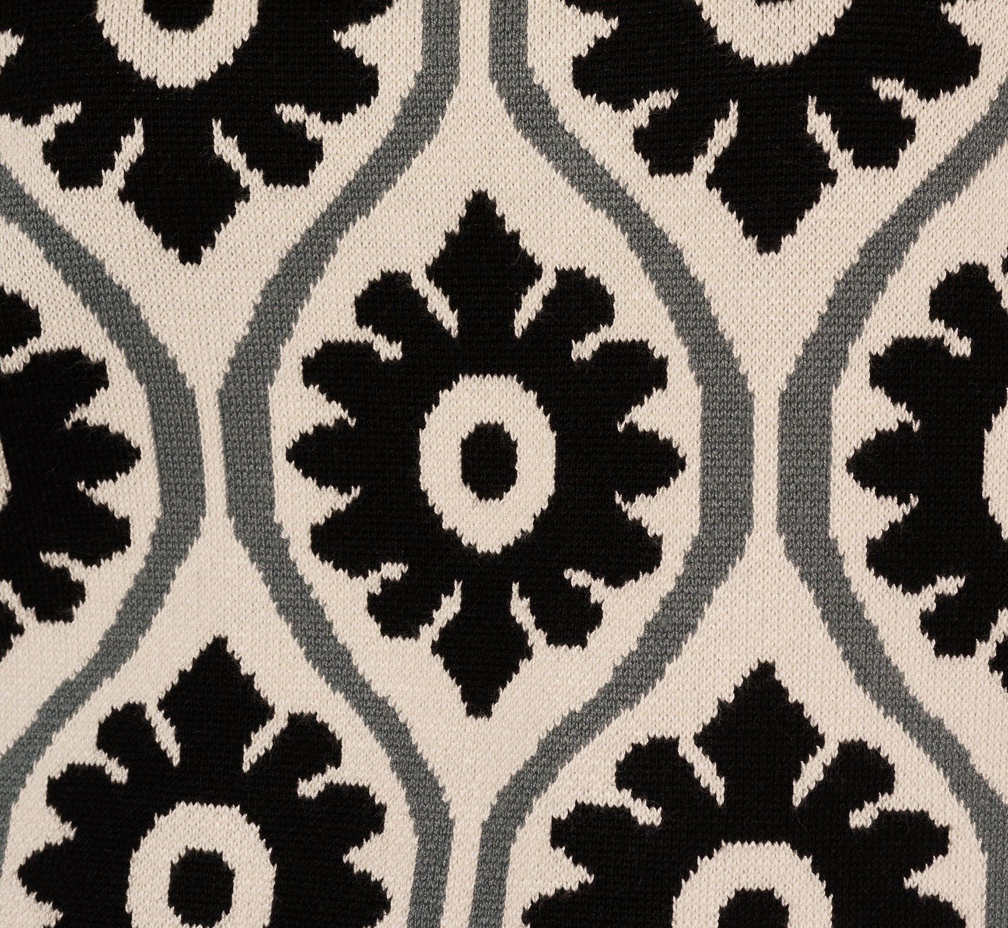 Floral Print Crew Neck Pullover Sweater In Cream Sea Green Black