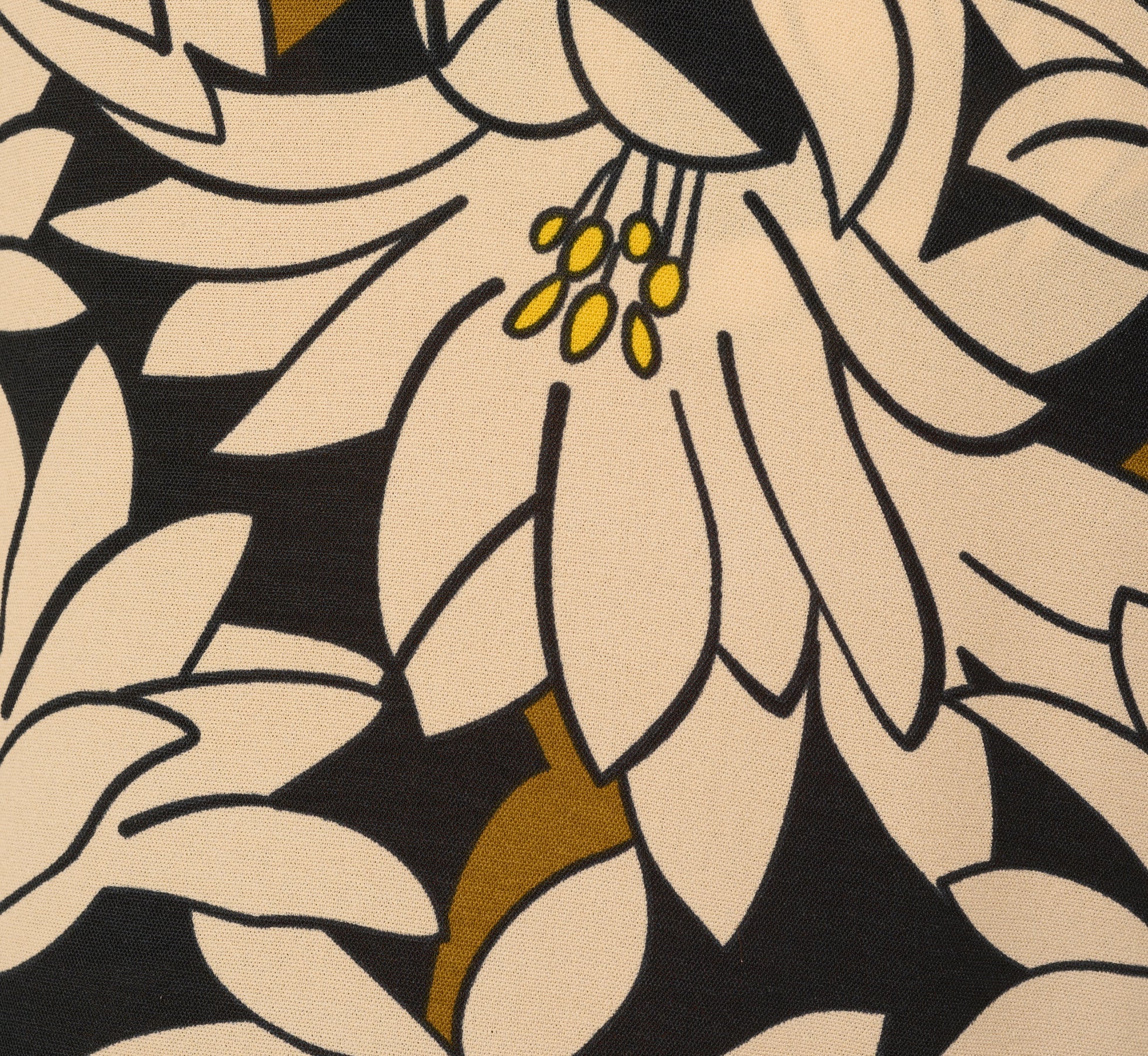 Rope Belt Floral Printed Wide Leg Pant In Black Olive Lily