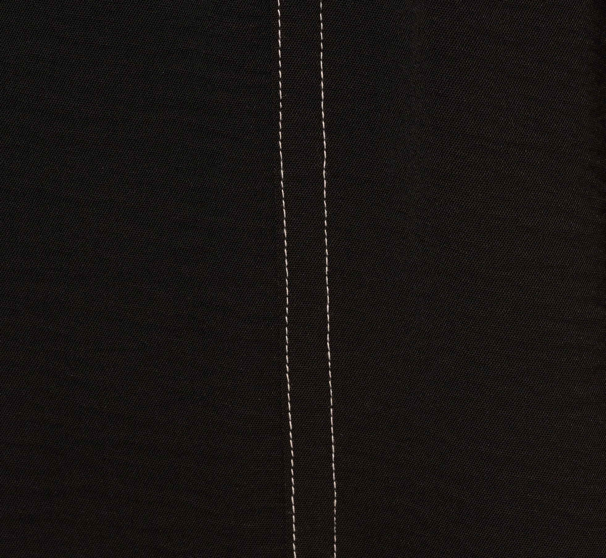 Contrast Stitching A Line Midi Skirt In Black Ivory