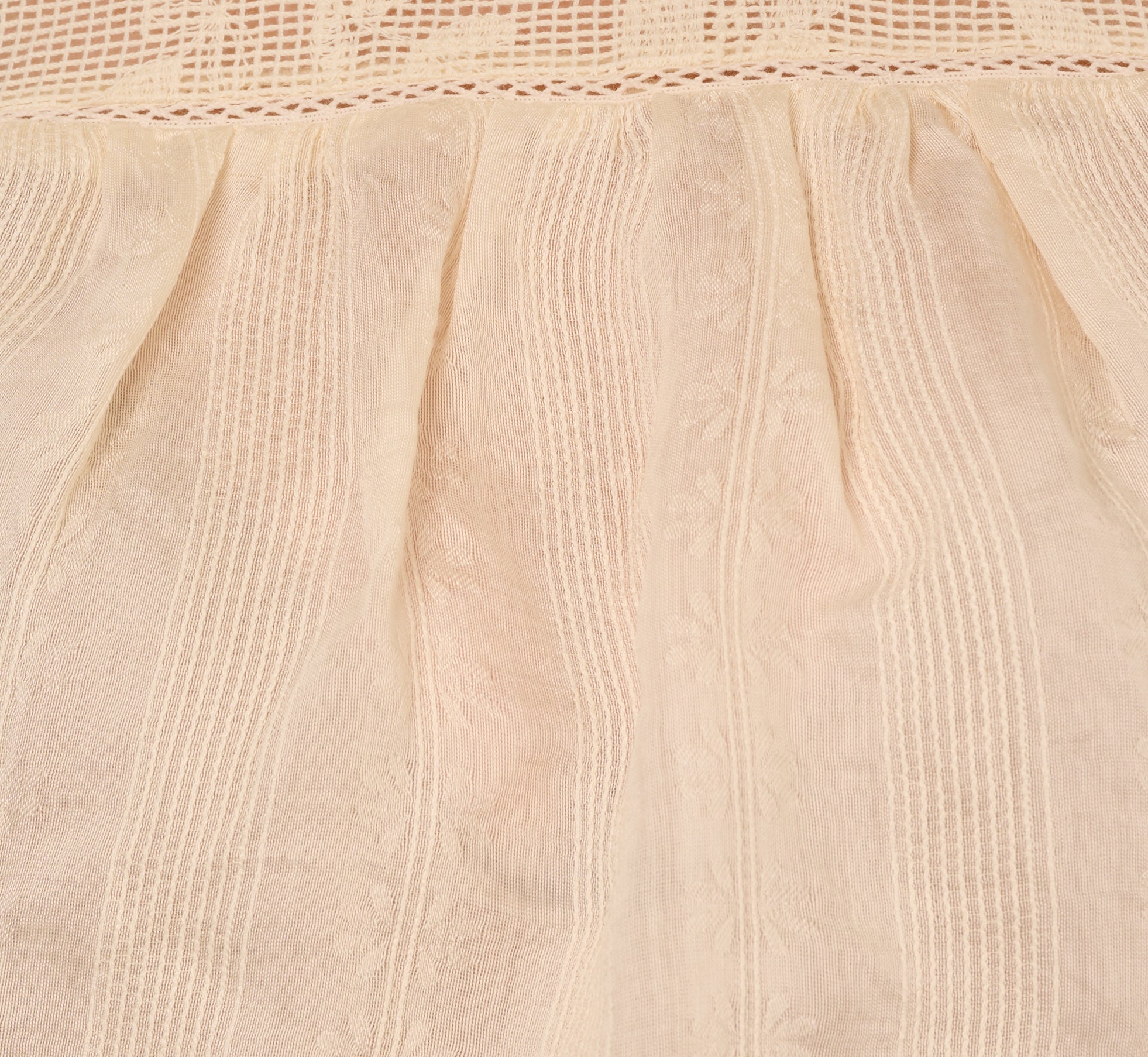 Puff Sleeve Lace Yoke Top In Barely Beige