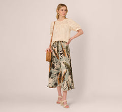 Puff Sleeve Lace Yoke Top In Barely Beige