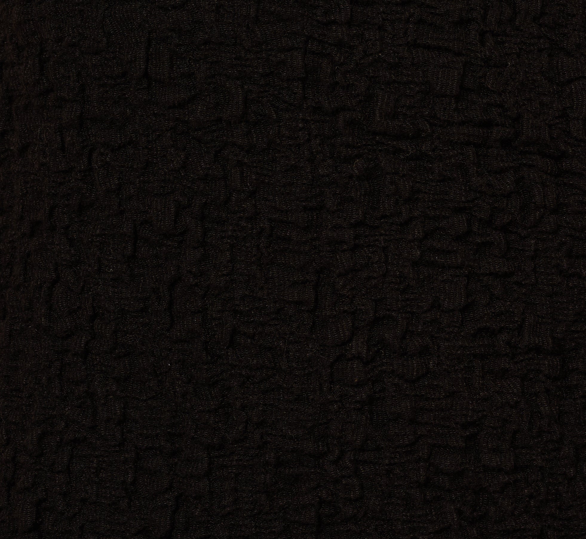 Crew Neck Textured Vest Cardigan In Black