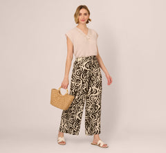 Sleeveless Embroidered V Neck Top In Pebble