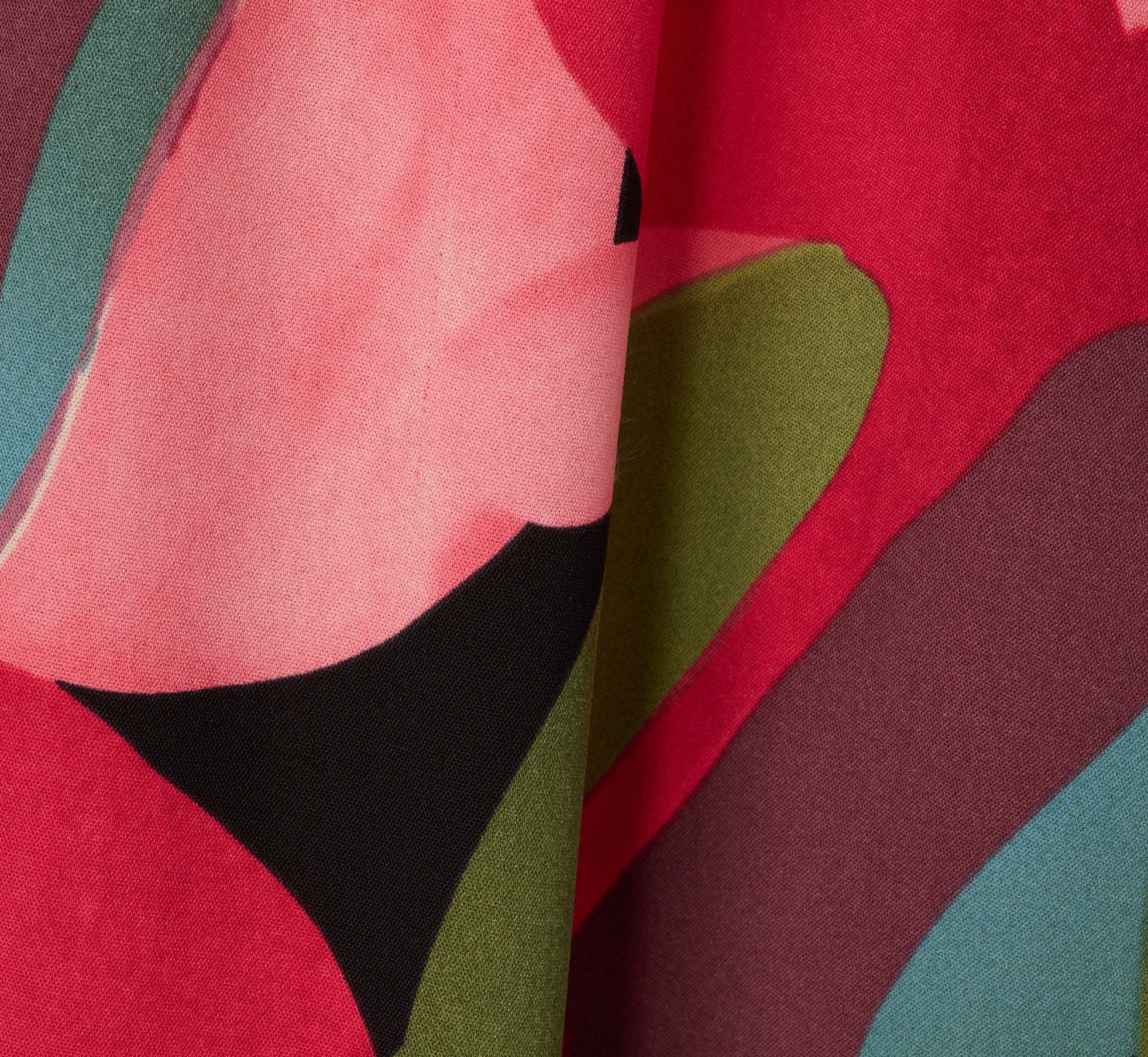 Printed A Line Drawstring Midi Skirt In Mosiac Leaves