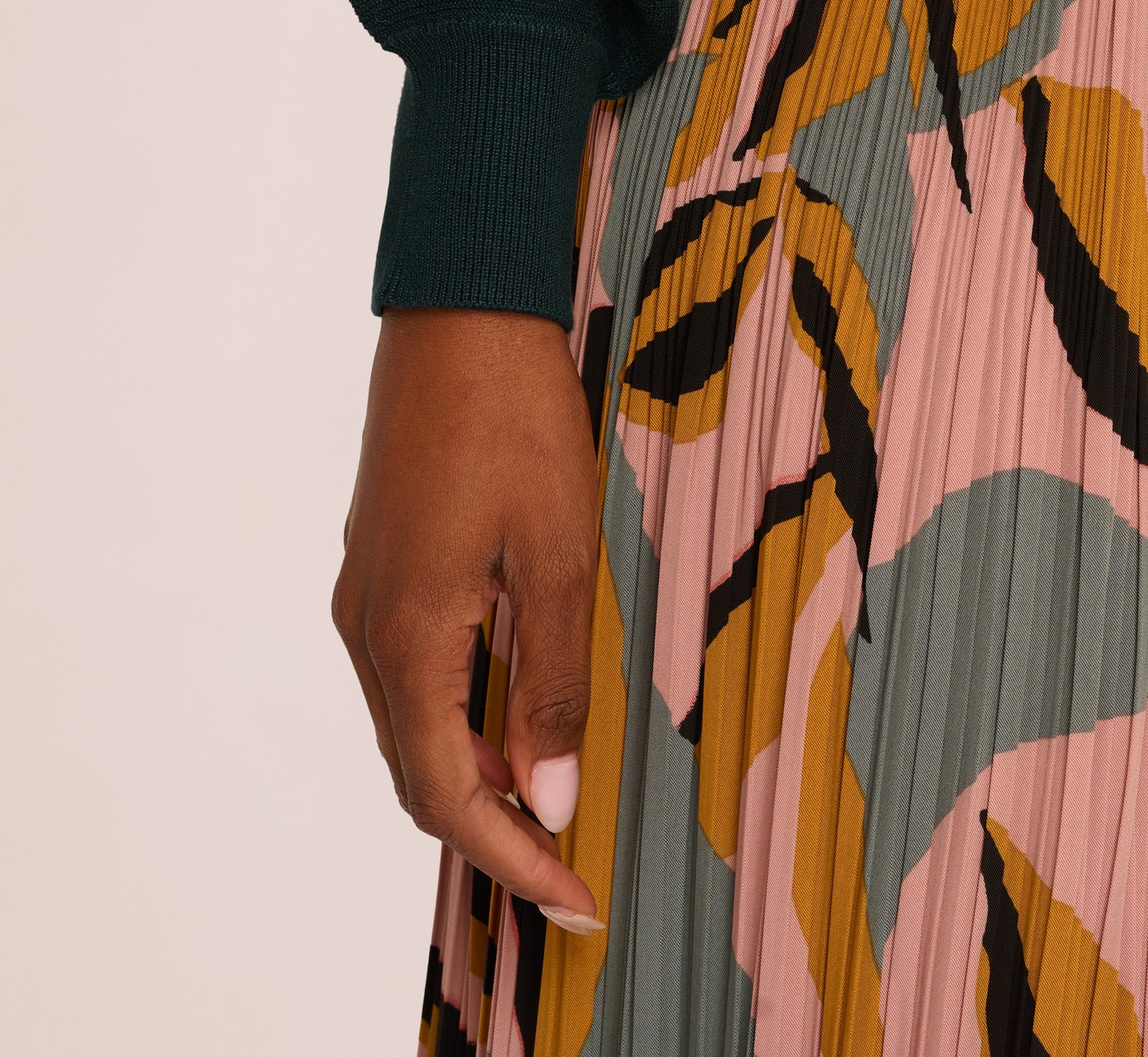 Long Sleeve Laced Raglan Sweater In Forest Teal