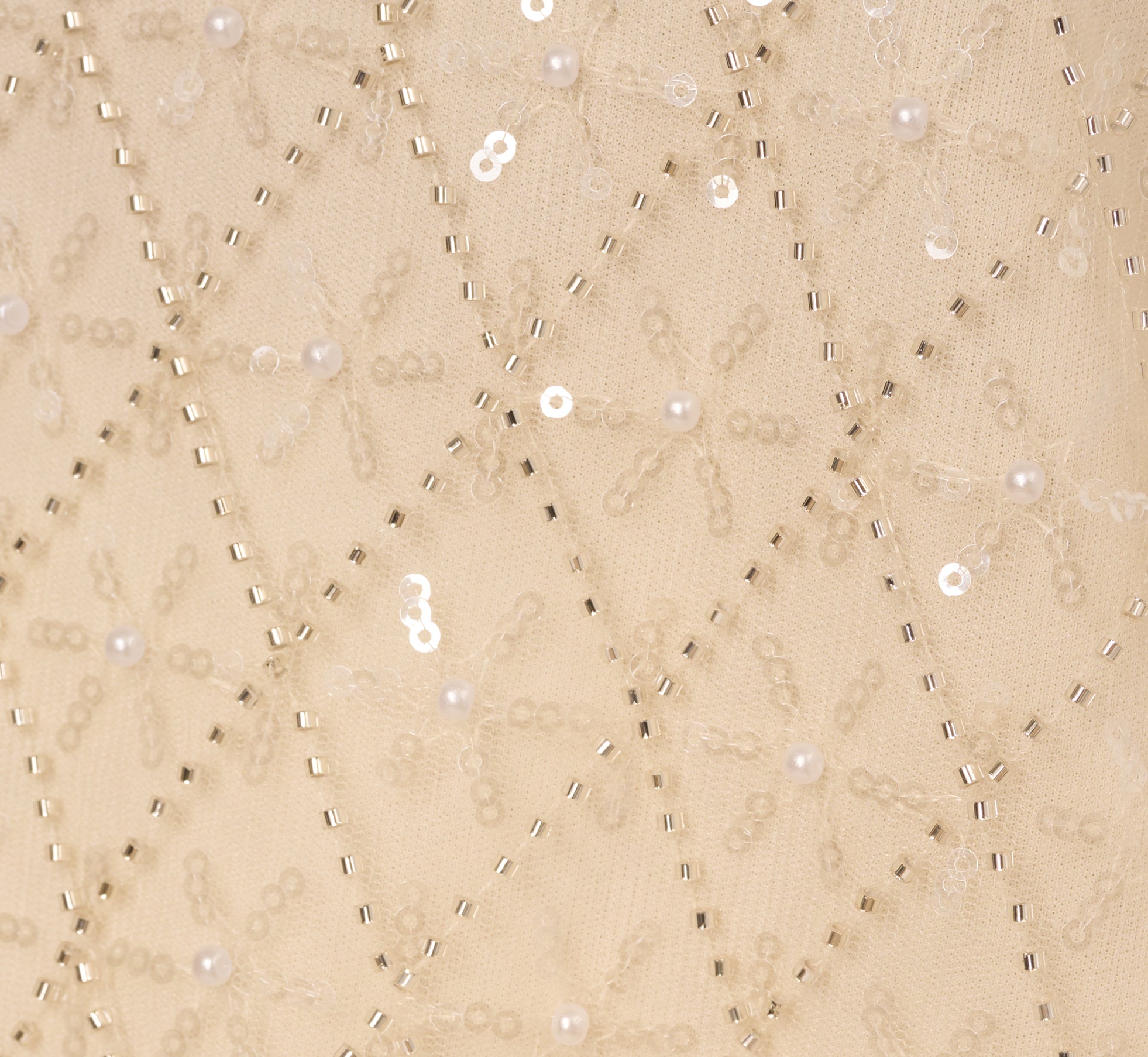 Sequin Beaded Tank Top In Almond Cream