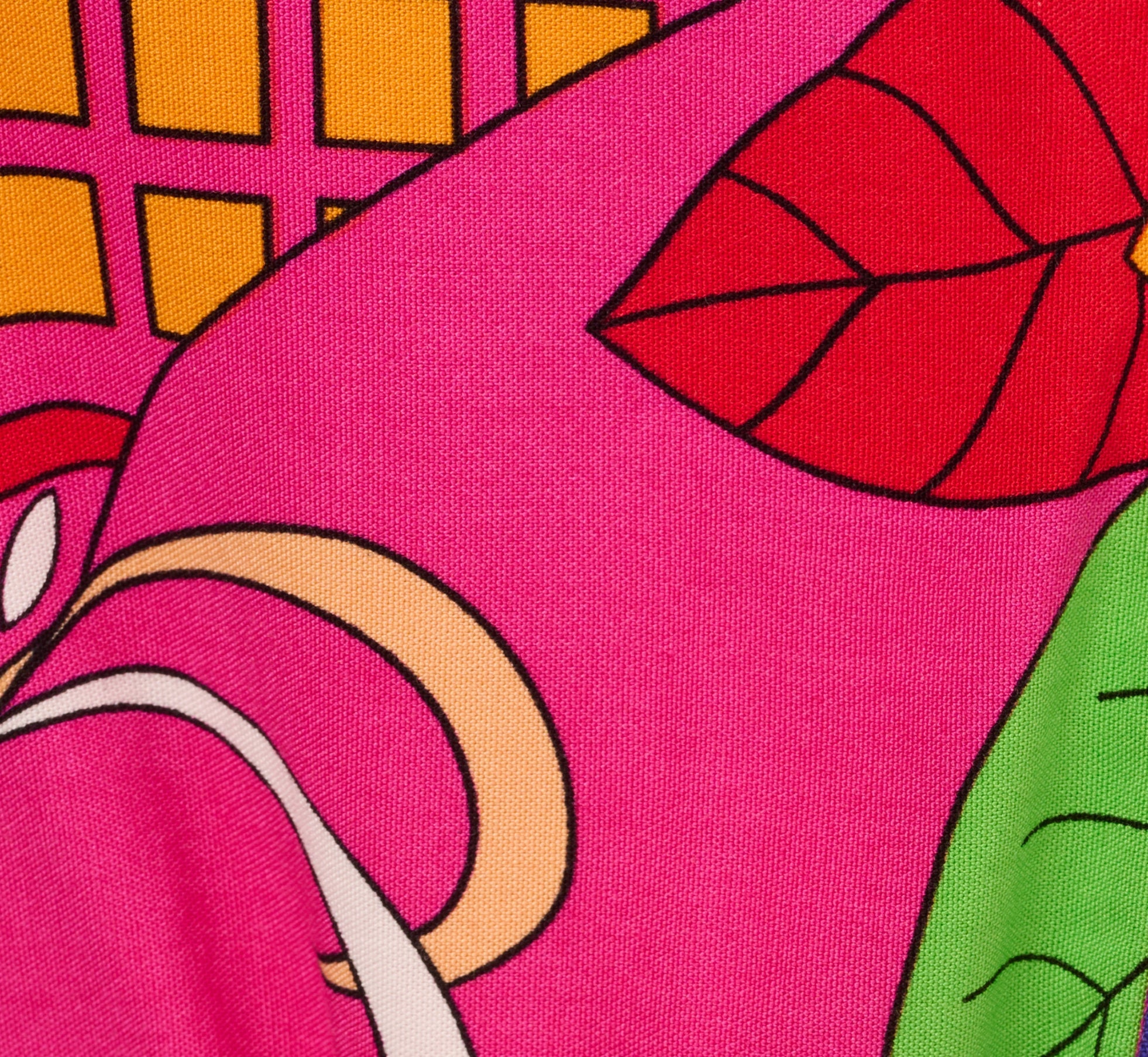 Long Sleeve Retro Printed A Line Dress In Pink Multi