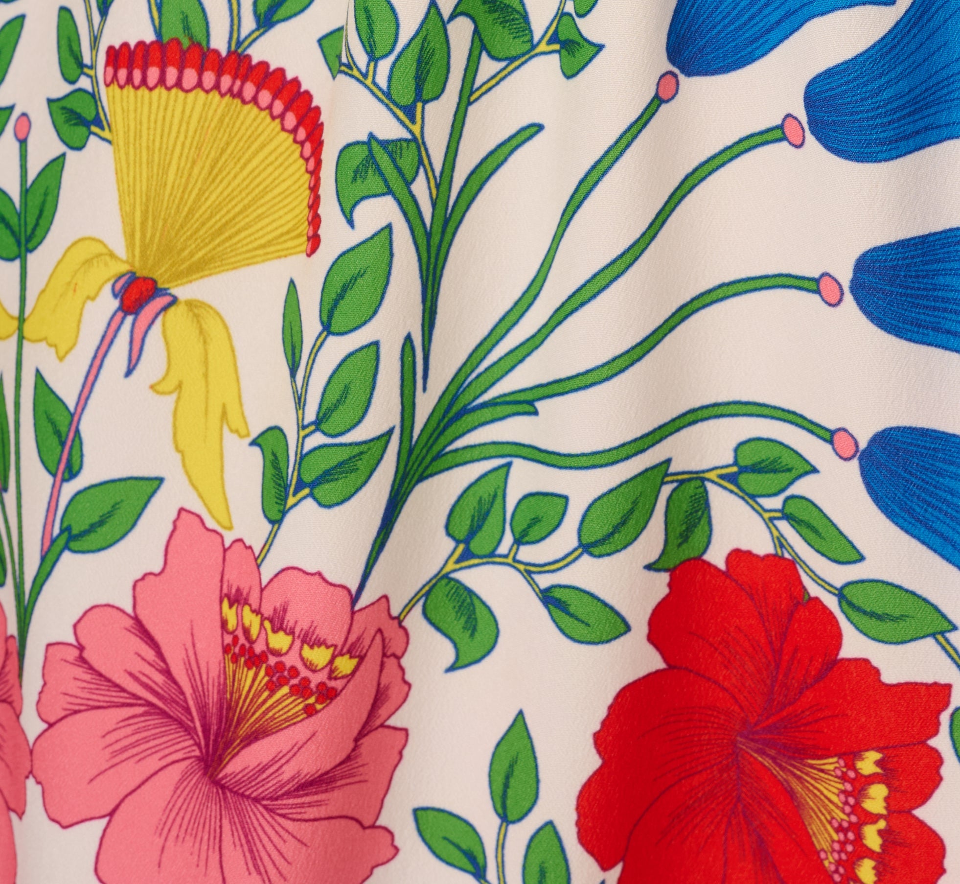 Square Neck Floral Ruffle Short Dress In Ivory Multi