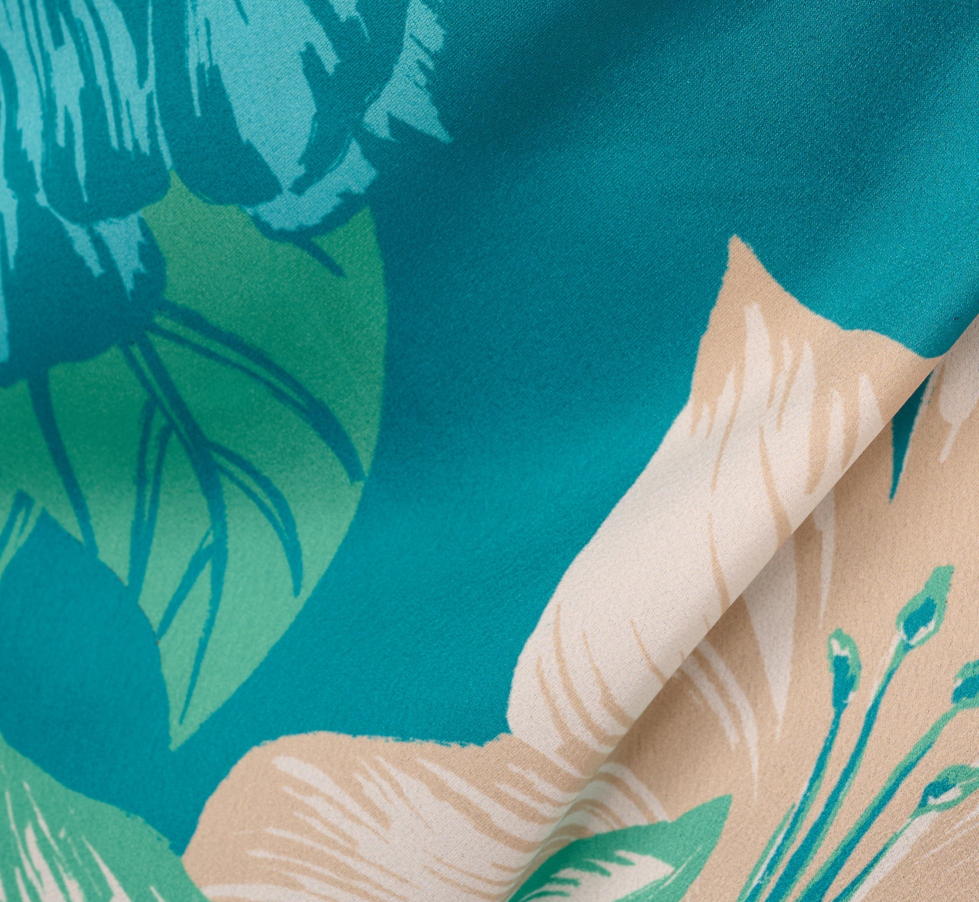 Short Sleeve Tropical Floral Short Wrap Dress In Blue Multi