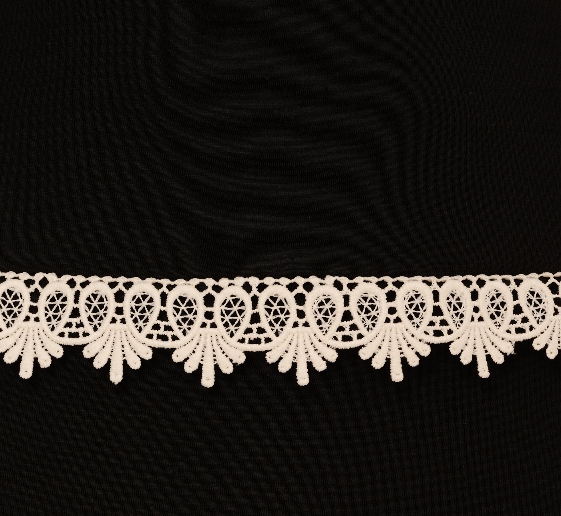 Sleeveless Crochet Lace A Line Midi Dress In Black Ecru