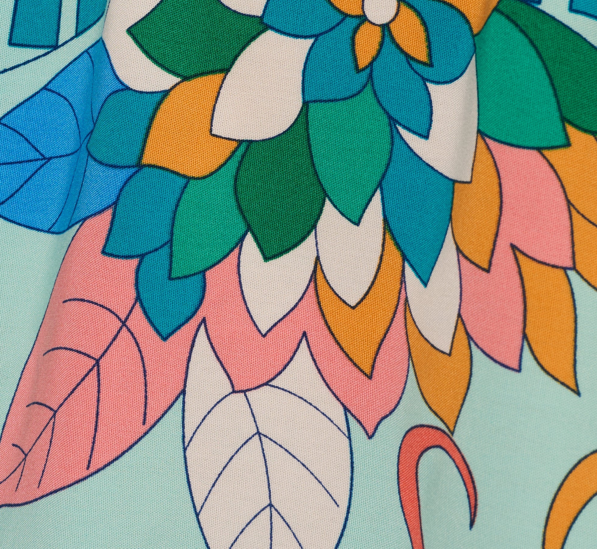 Sleeveless Retro Printed Short Sundress In Mint Multi