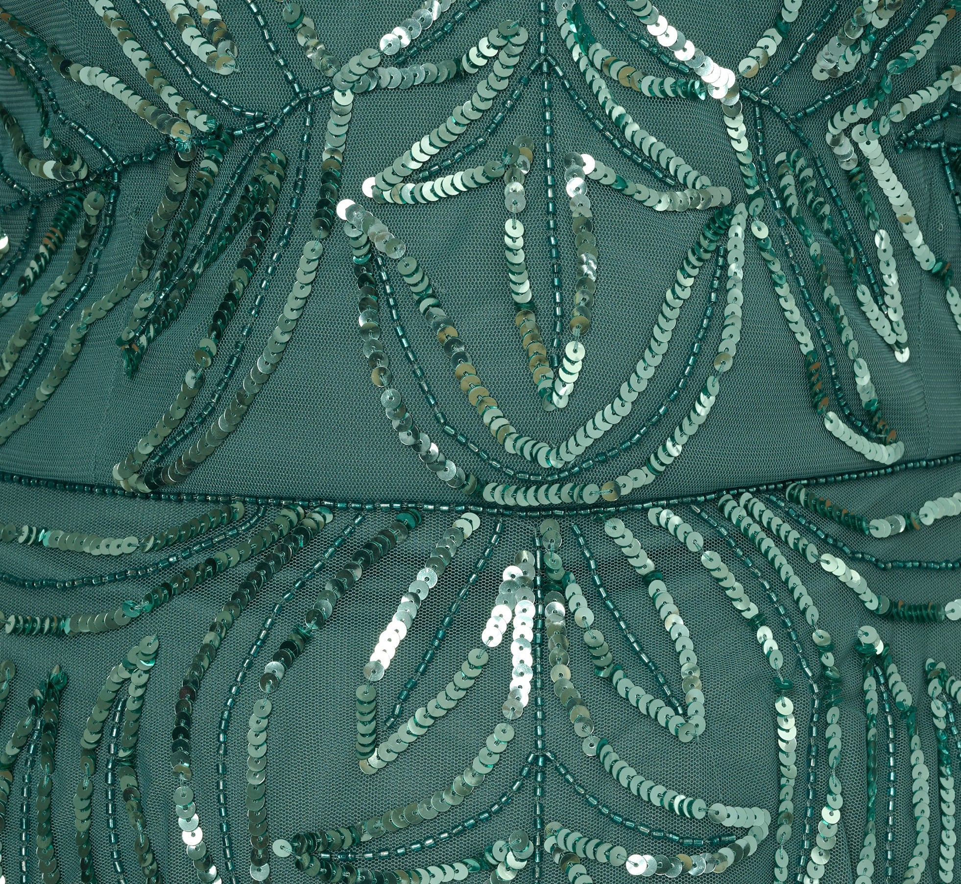 Plus Size Beaded Mesh Long Dress In Green Slate