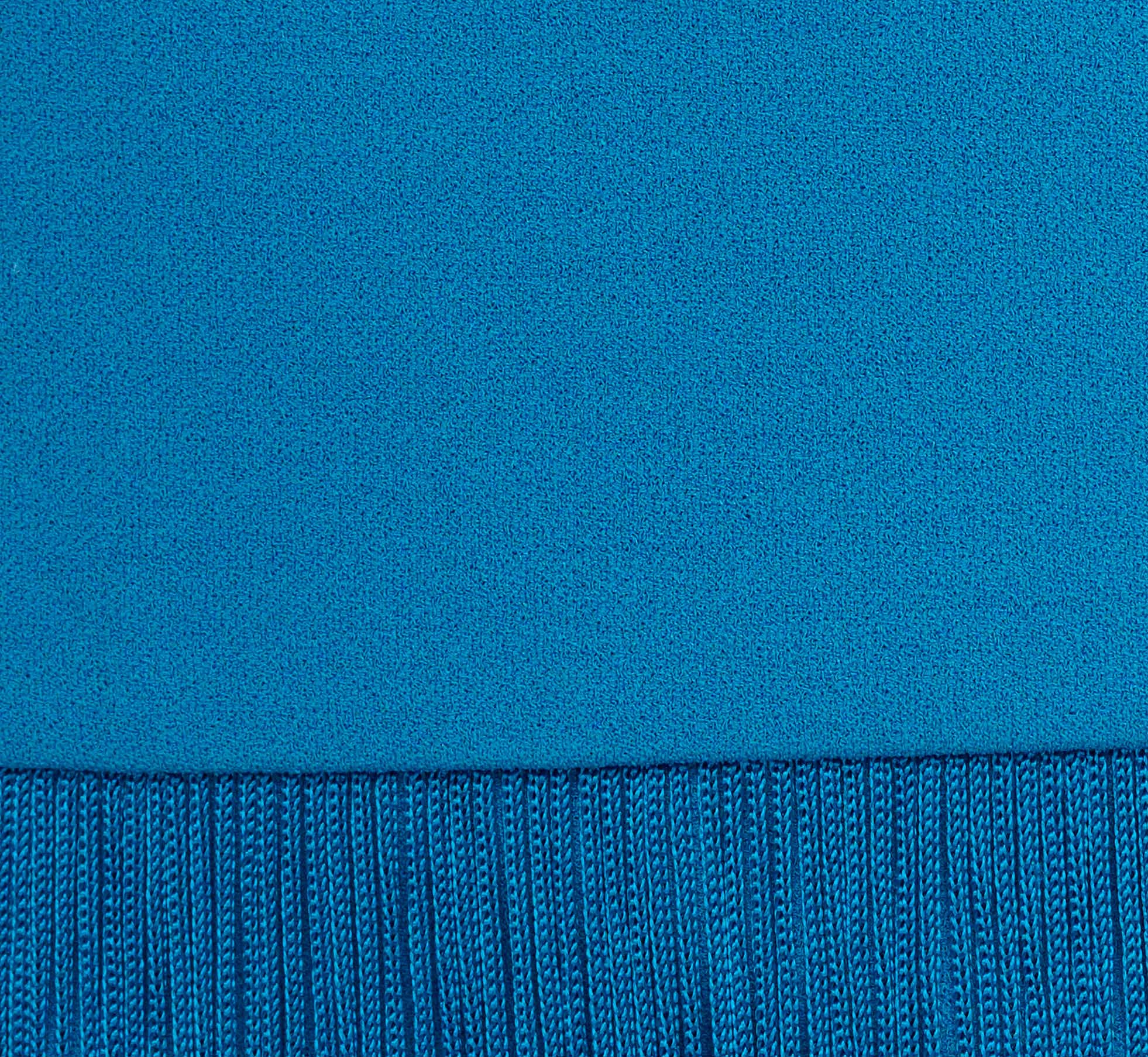 Crepe Fringe Dress With Double Spaghetti Straps And V Back In Deep Cerulean