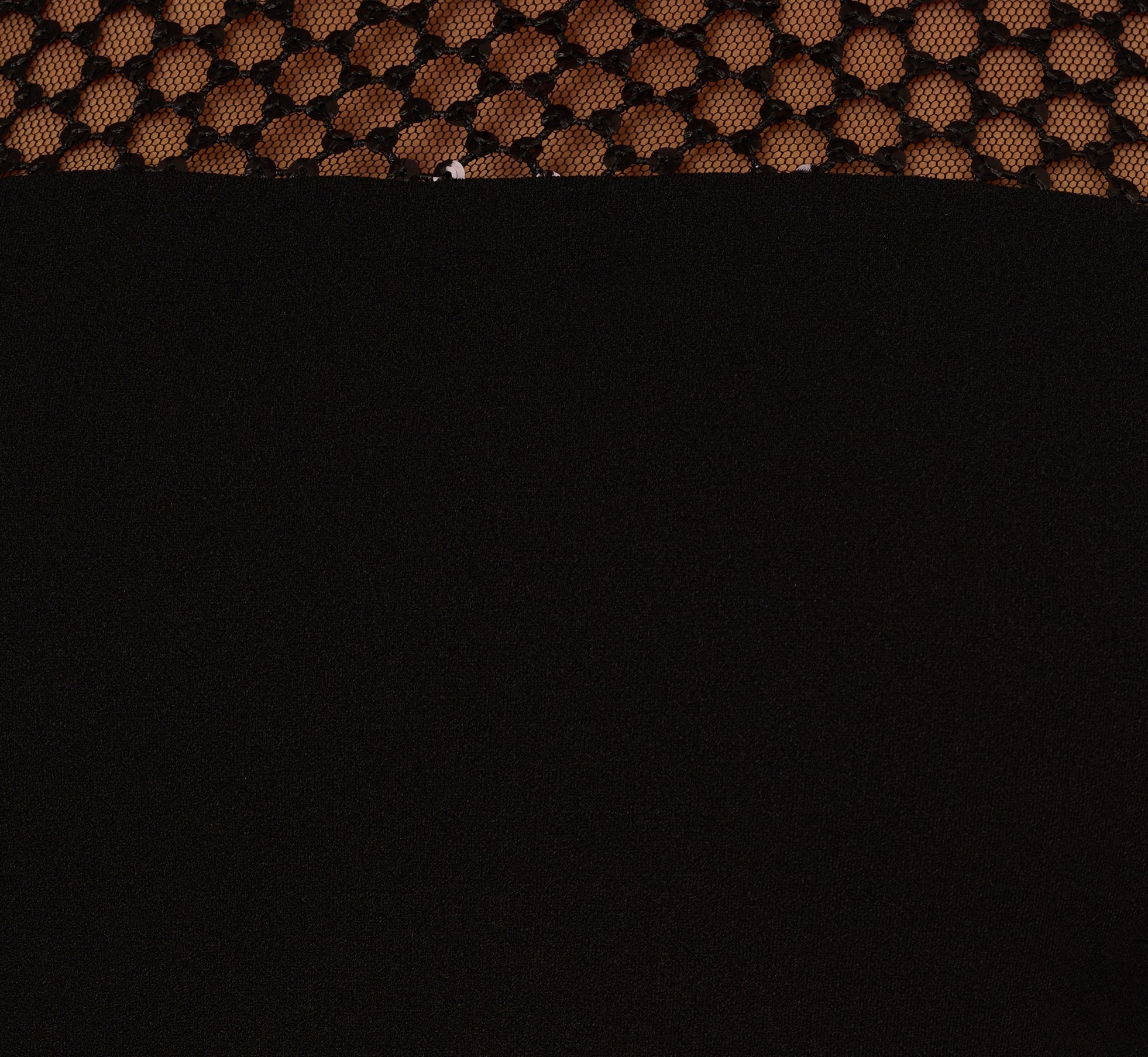 Long Sleeve Sequin Mesh Detail Jumpsuit In Black