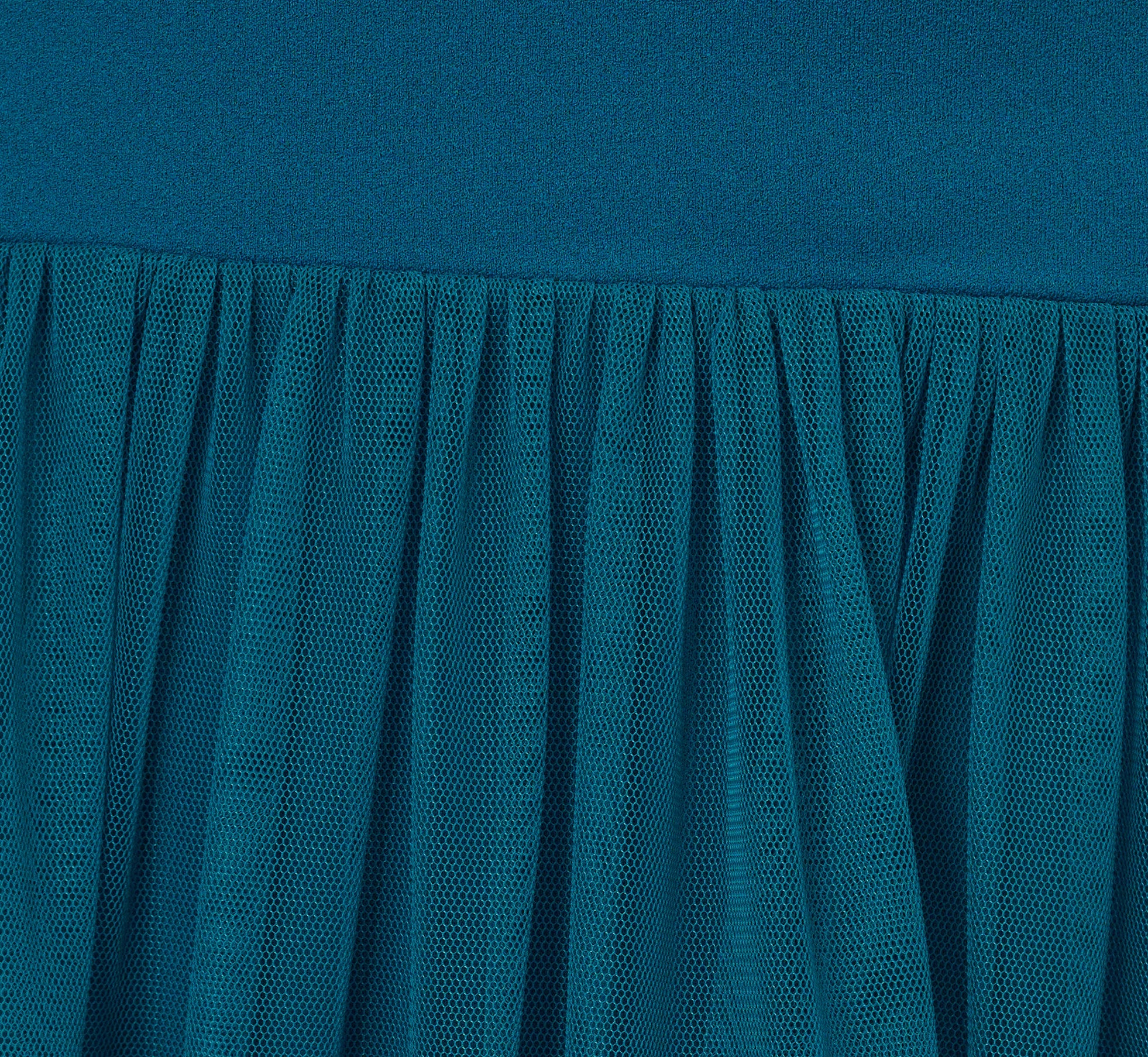 Knit And Mesh Tiered Midi Halter Dress In Peacock