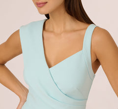 Sleeveless Asymmetrical Tulip Skirt Mini Dress In Clear Sky