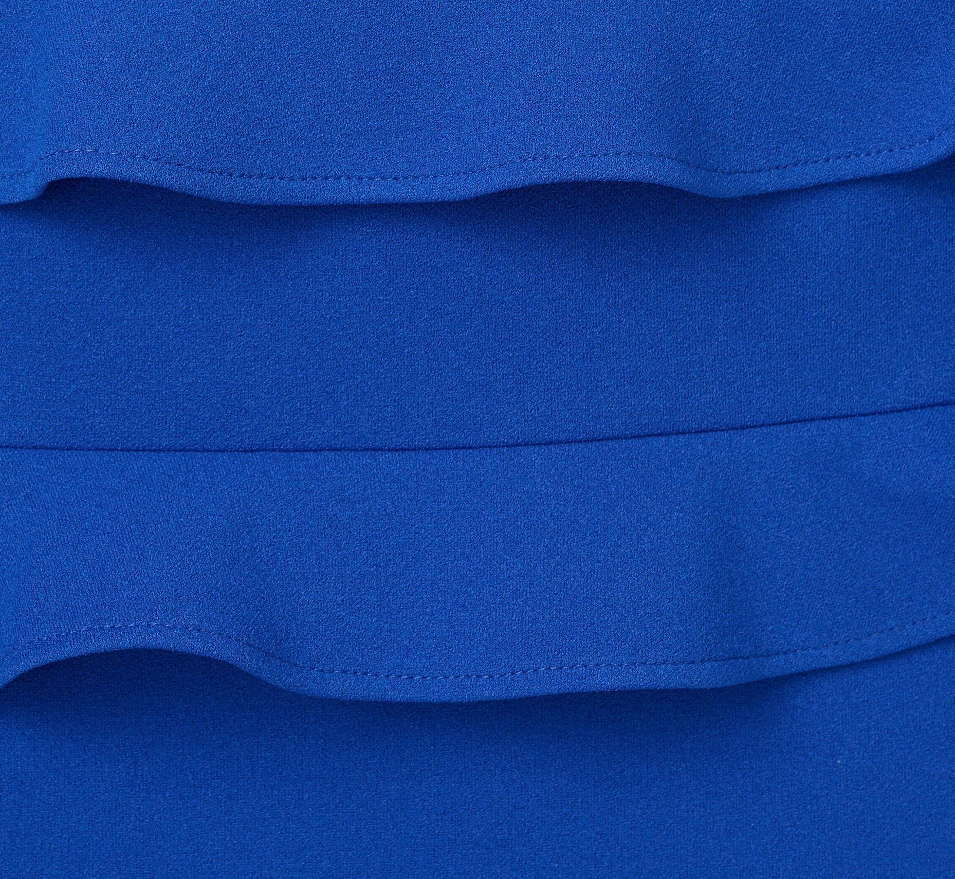 Sleeveless Crepe Flounce Midi Dress In True Blue