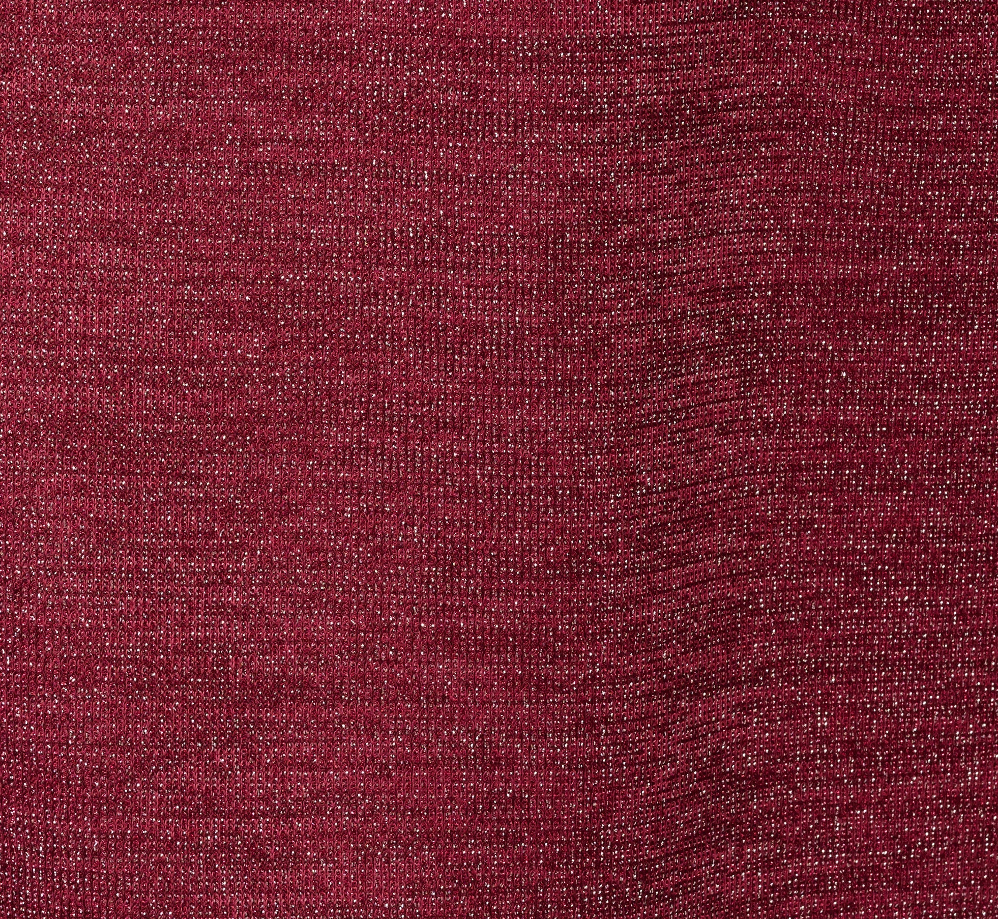 Long Sleeve Metallic Knit Midi Cocktail Dress In Crimson Haze