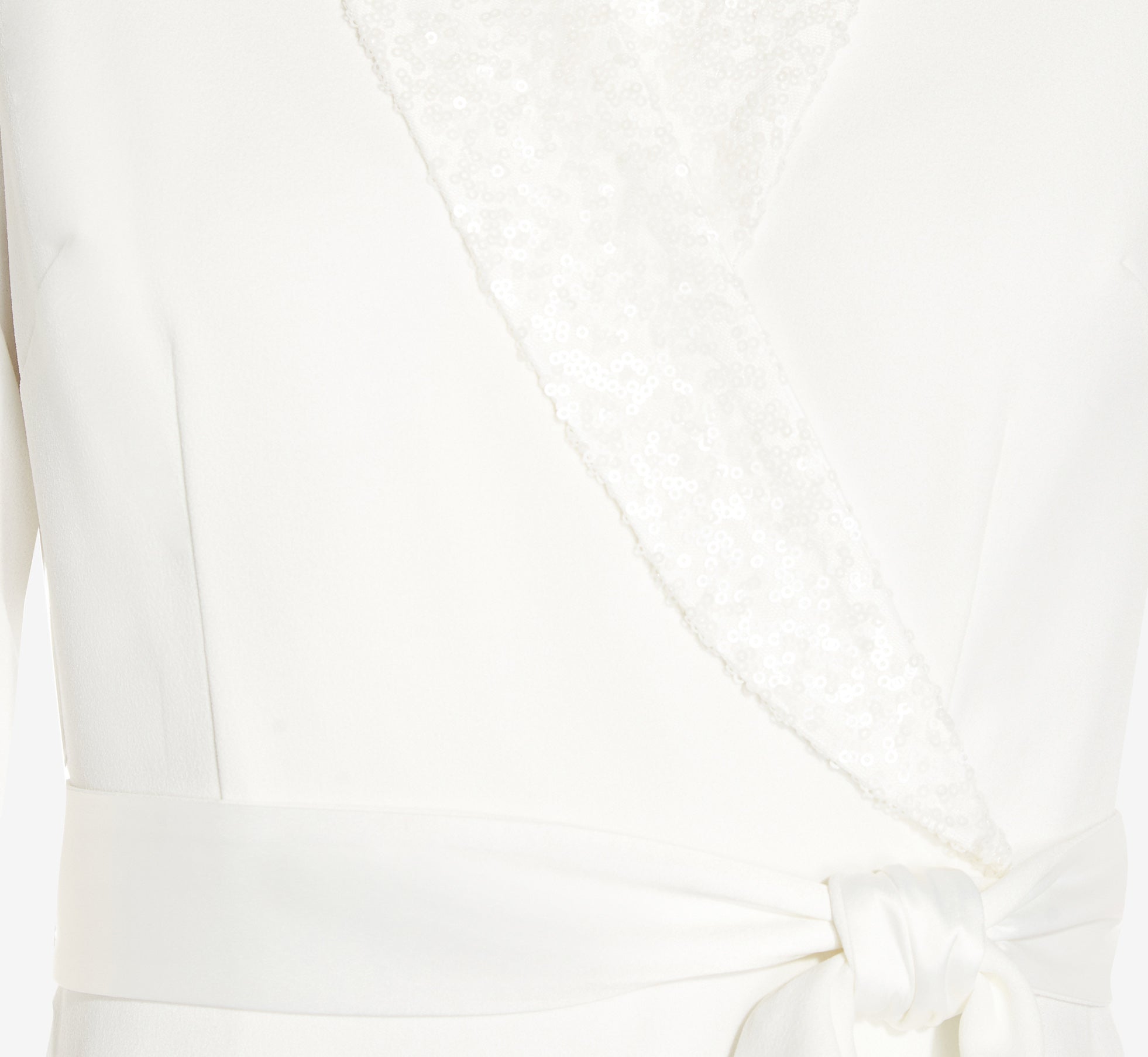Sequin Collar Tuxedo Dress In Ivory