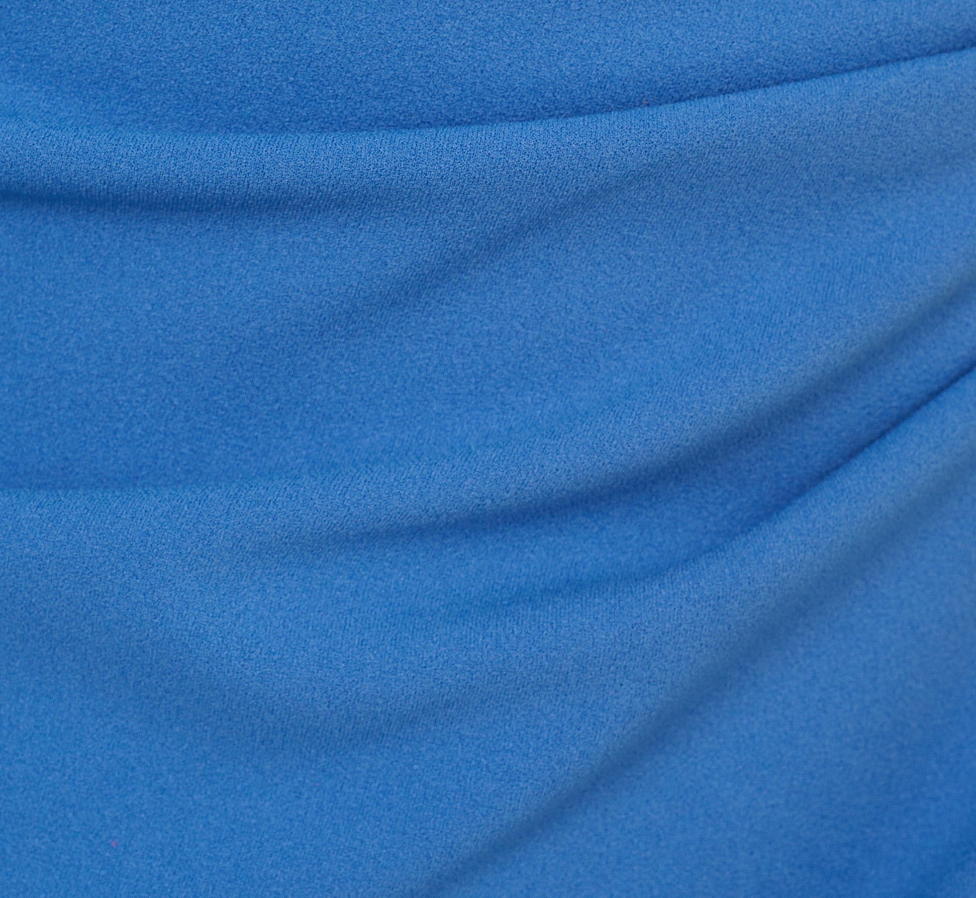 Crepe Faux Wrap Sheath Dress With Floral Accent Short Sleeves In Cool Water