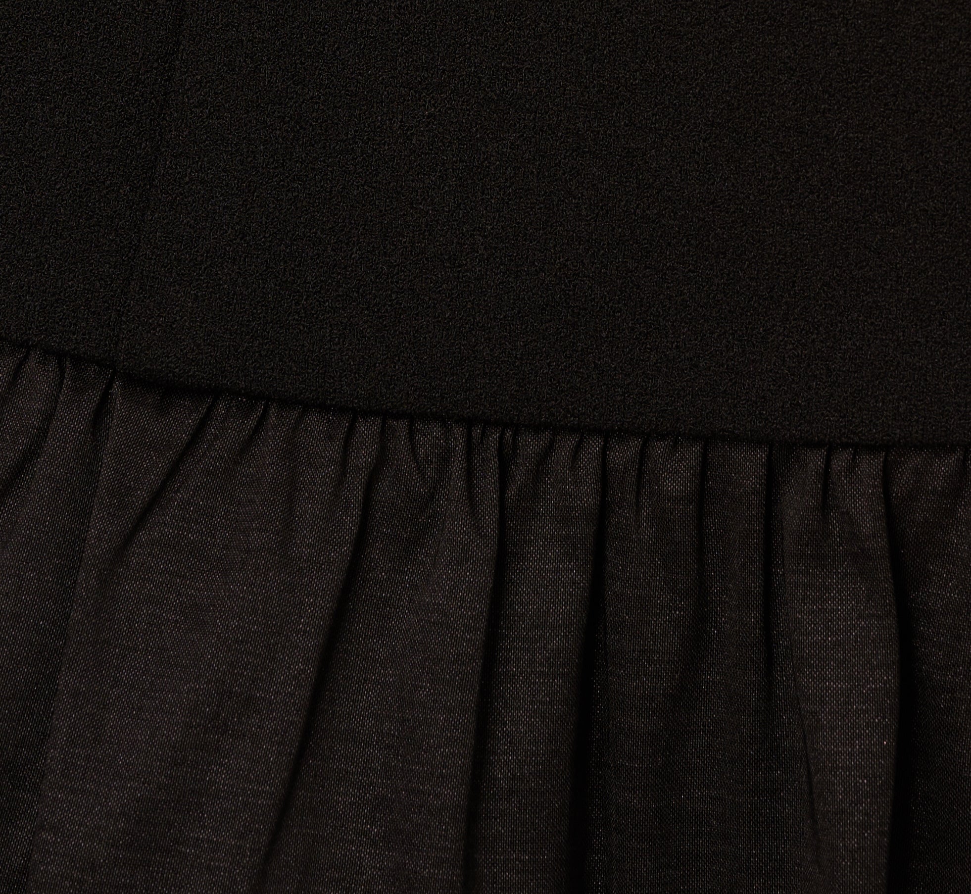 Crepe And Taffeta Drop Waist Short Dress In Black