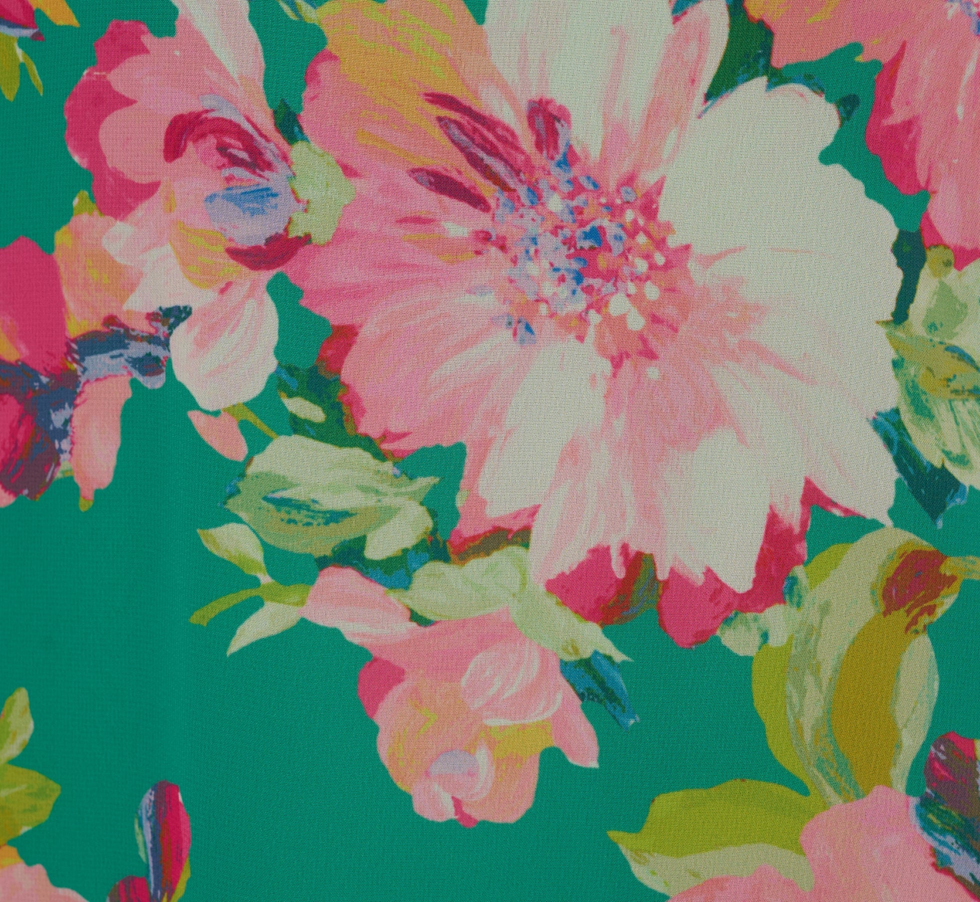 Floral Chiffon Halter Midi Dress In Green Multi