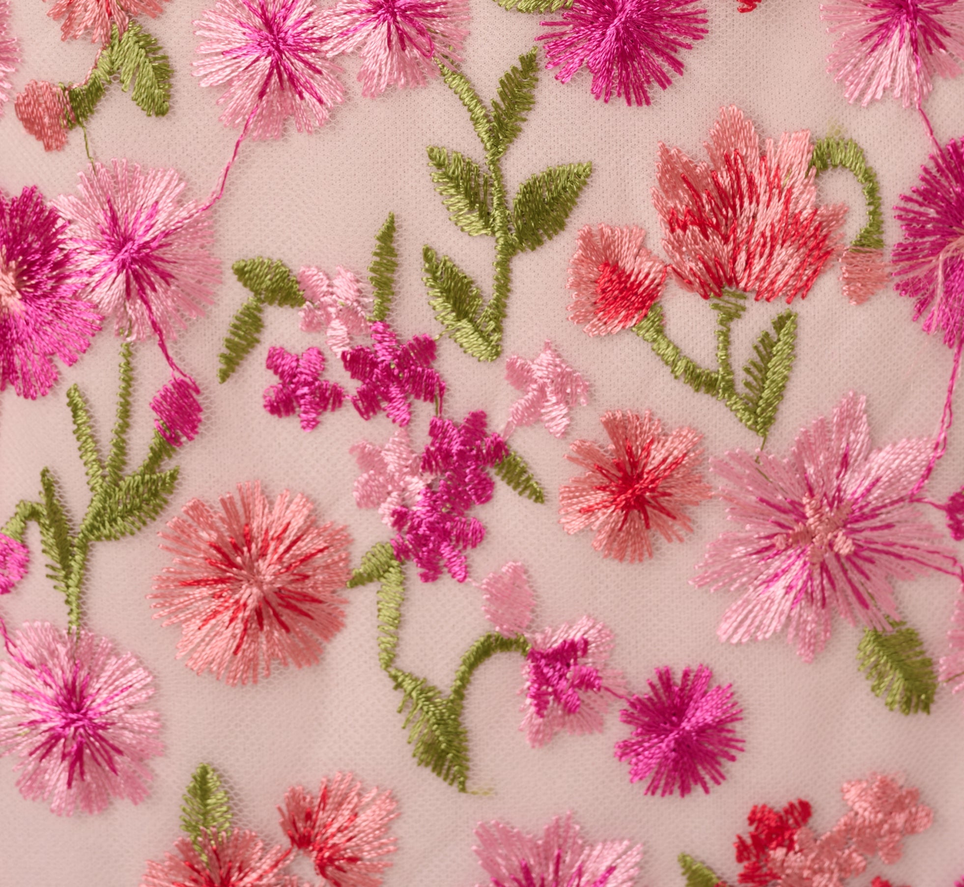 Floral Embroidered Flounce Halter Dress In Pink Multi