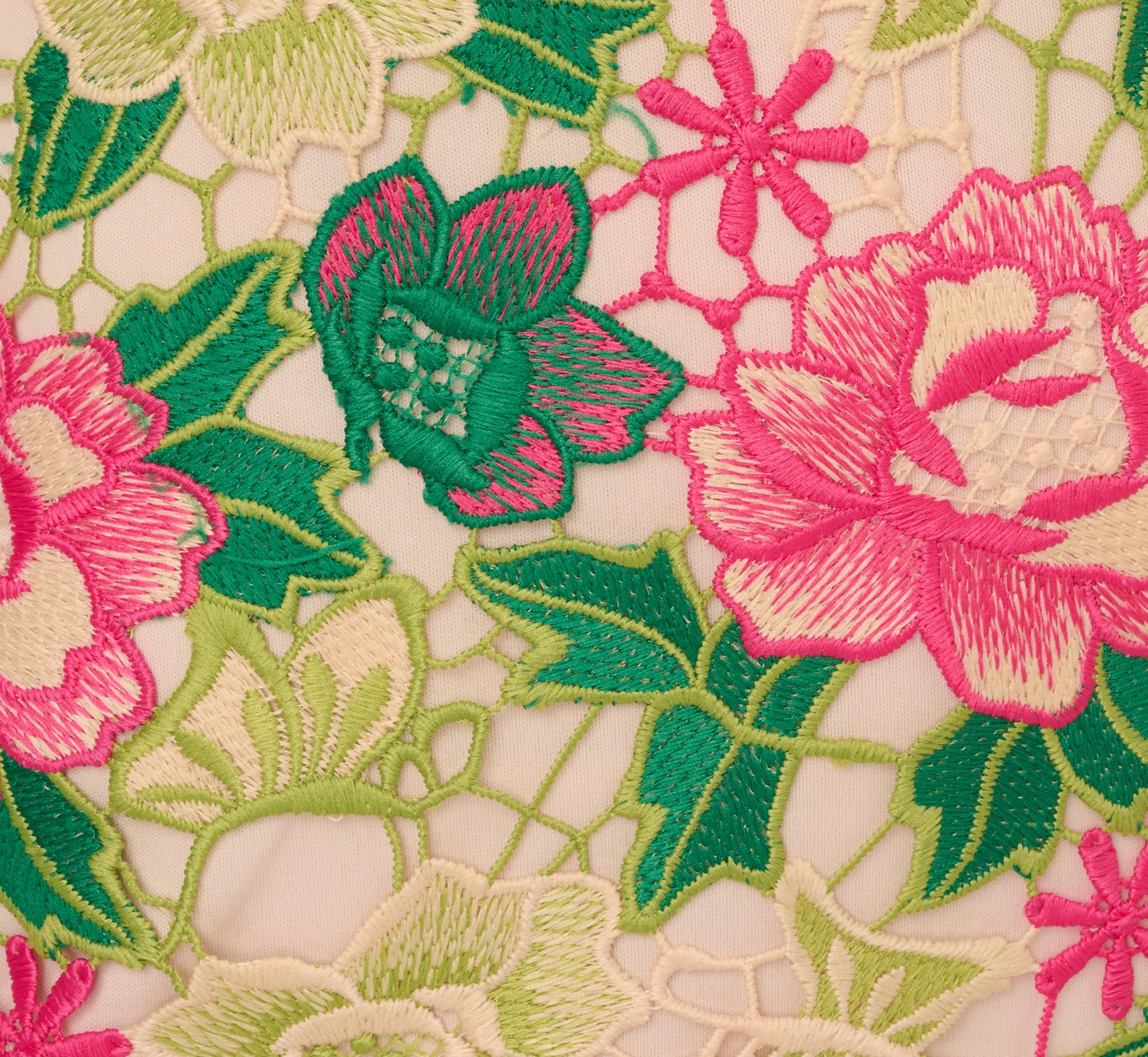 Sleeveless Floral Embroidery Short Sheath Dress In Pink Green Multi