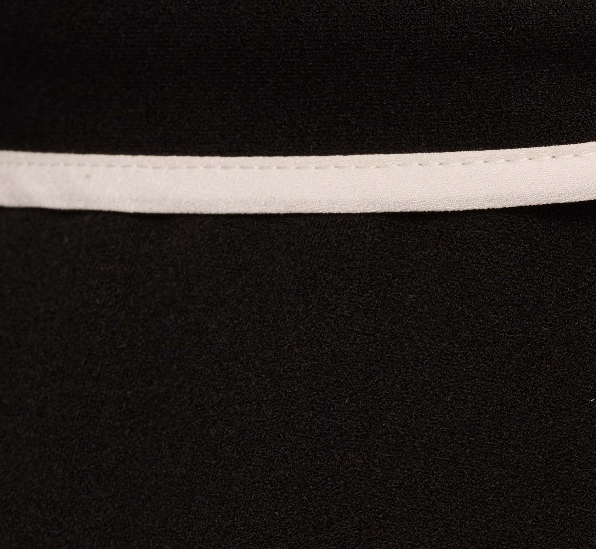 Bell Sleeve Tie Front Contrast Tipped Jumpsuit In Black Ivory