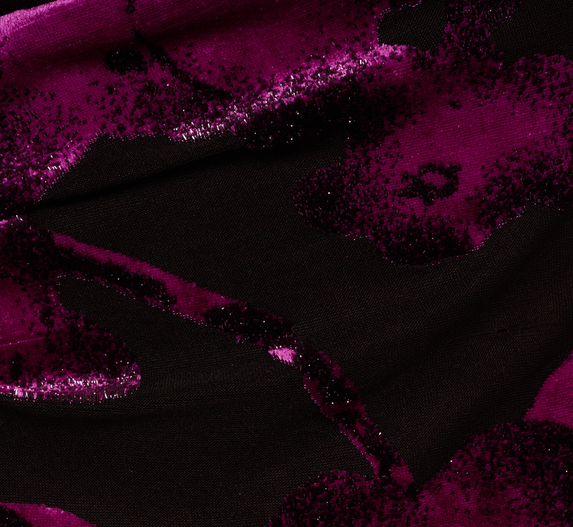 Long Sleeve Floral Burnout Sheath Dress In Black Violet