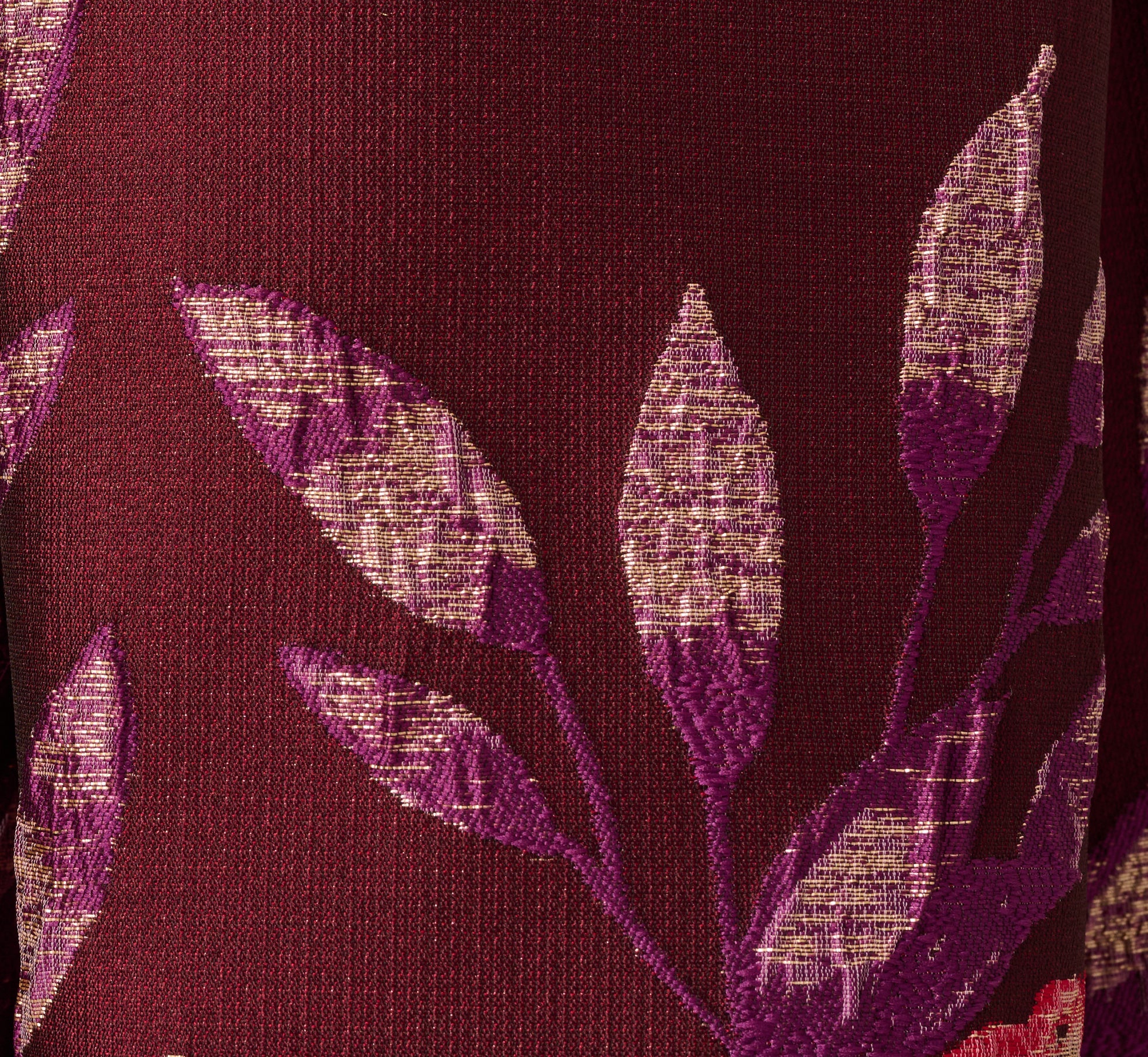 Sleeveless Floral Border Jacquard Midi Dress In Plum Multi