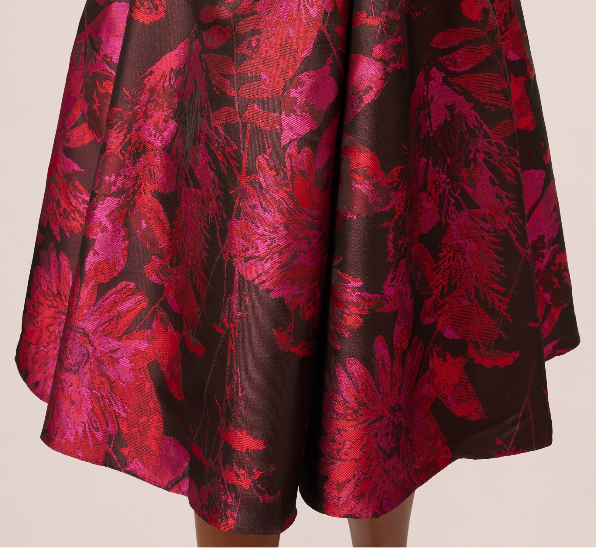 Sleeveless Chrysanthemum Floral Jacquard Midi Dress In Pink Multi