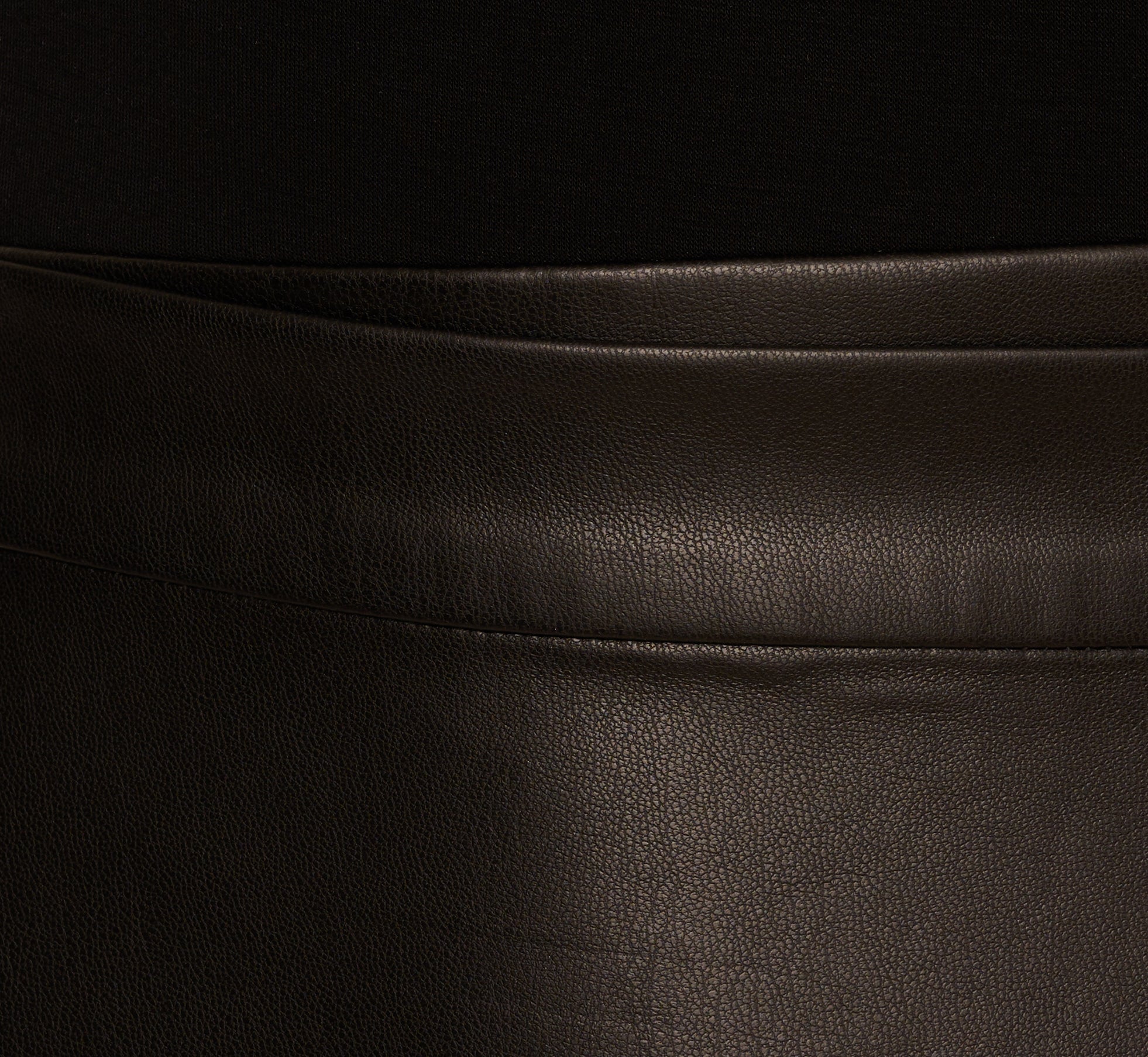 Short Sleeve Faux Leather Combo Skater Dress In Black