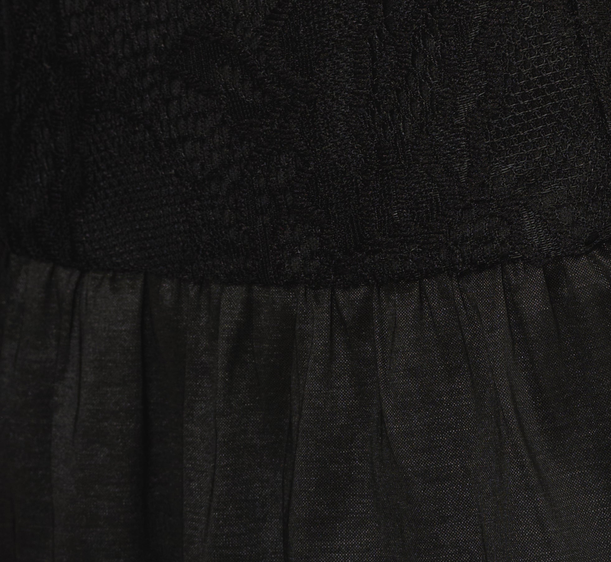 Long Sleeve Drop Waist Lace Dress In Black