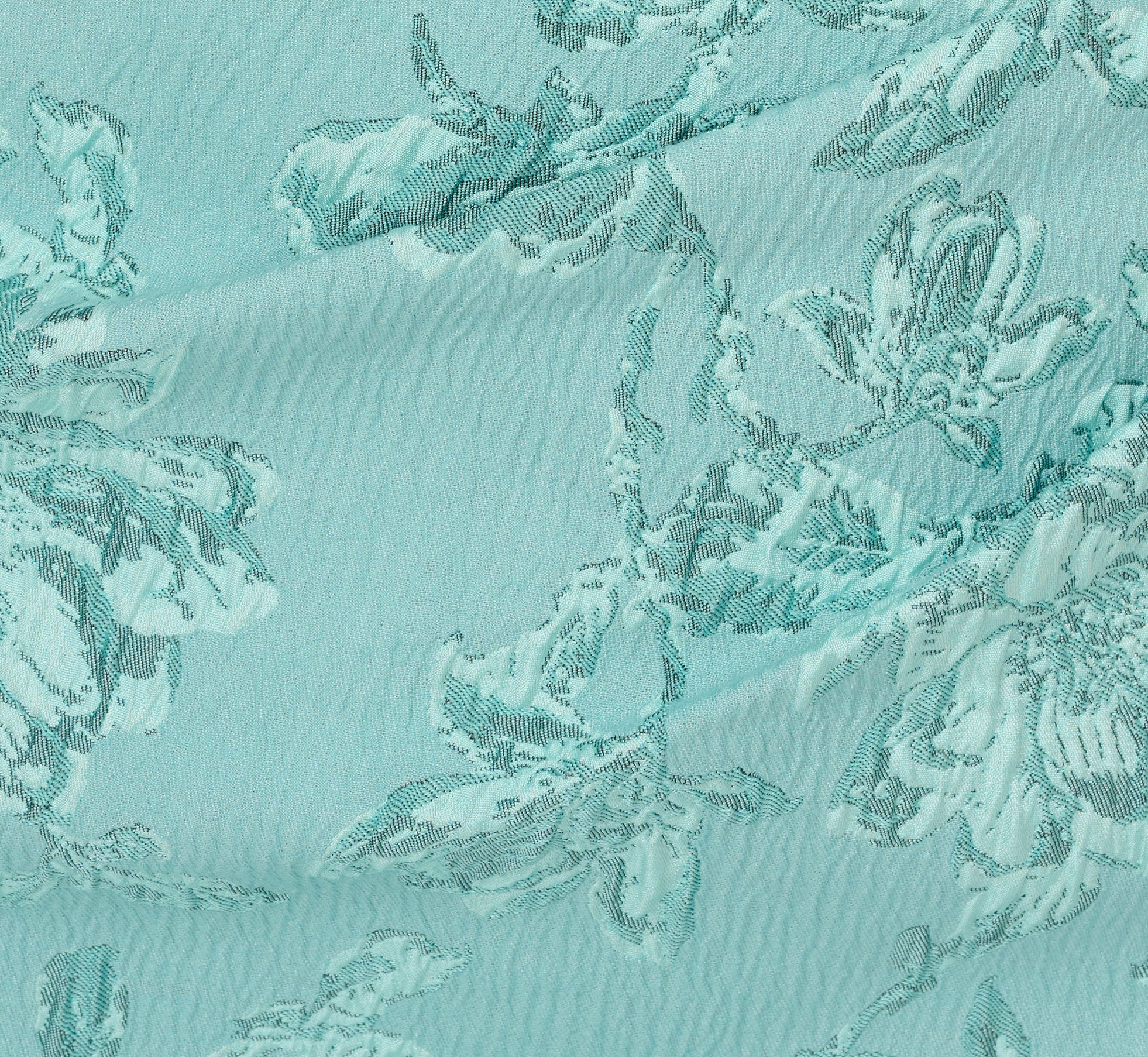 Cap Sleeve Floral Jacquard Bow Midi Dress In Teal