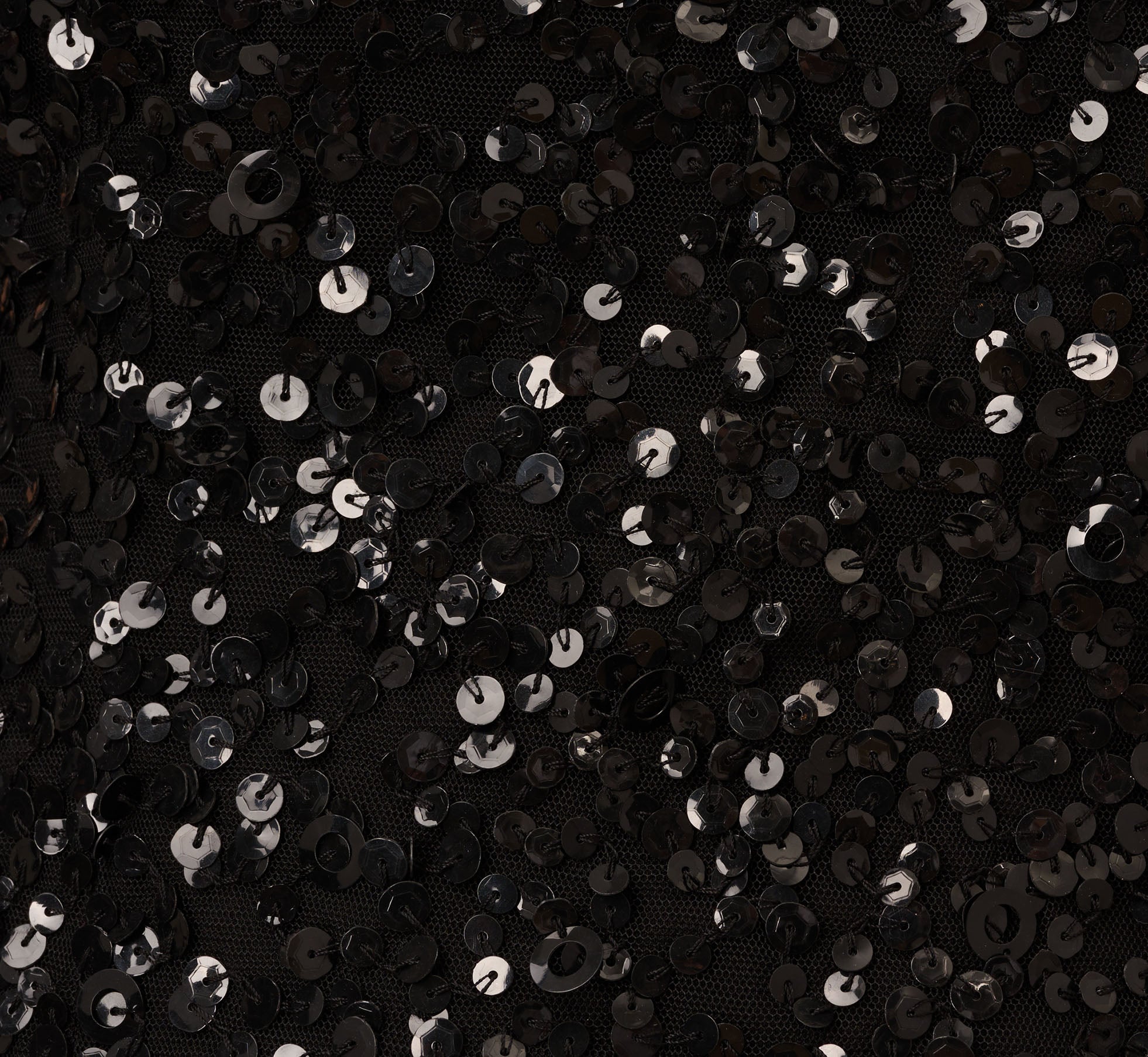 Off The Shoulder Sequin Beaded Gown In Black