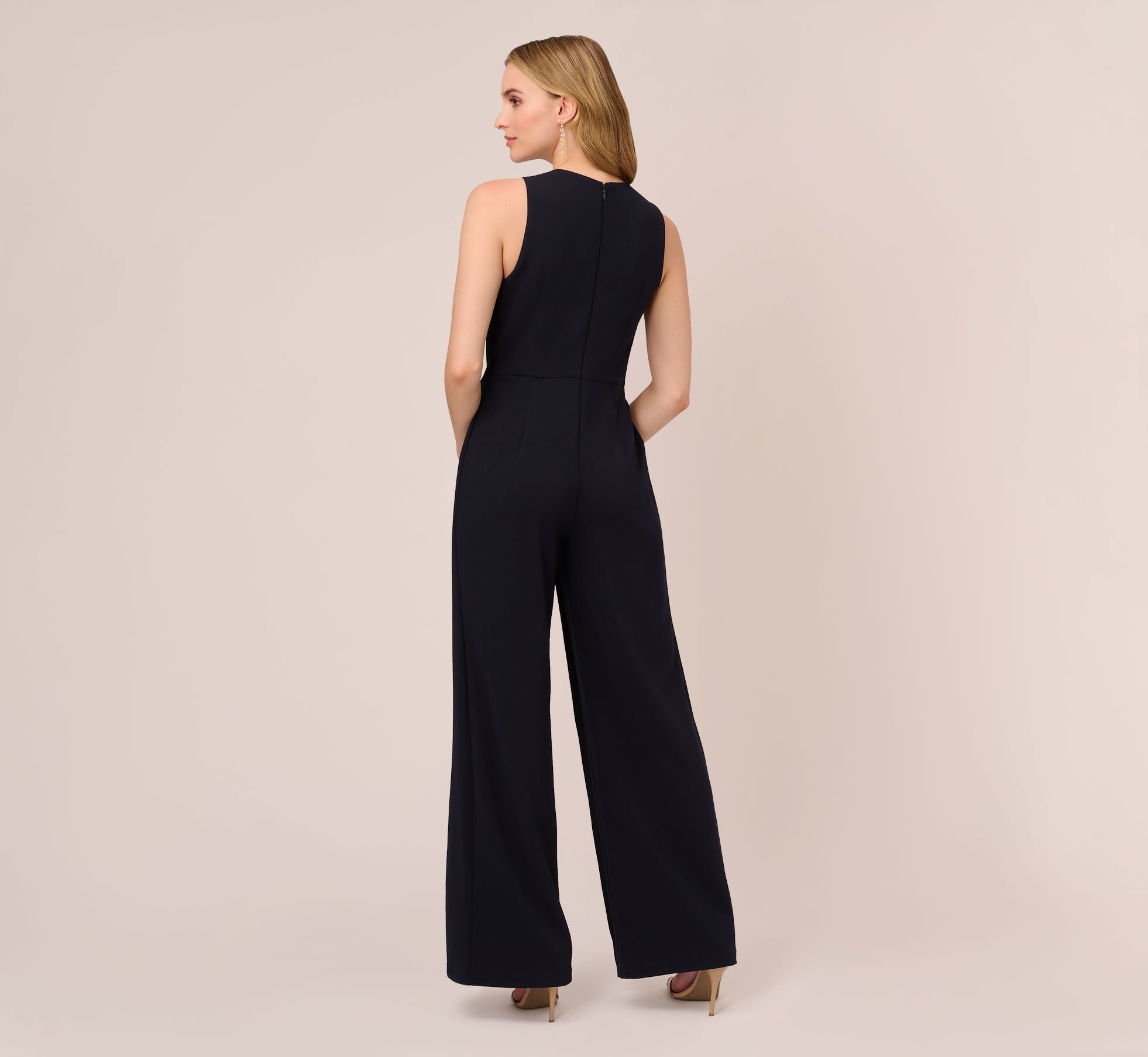 Sleeveless Asymmetrical Jumpsuit In Midnight
