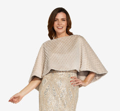 Faux Fur Cape In Marble