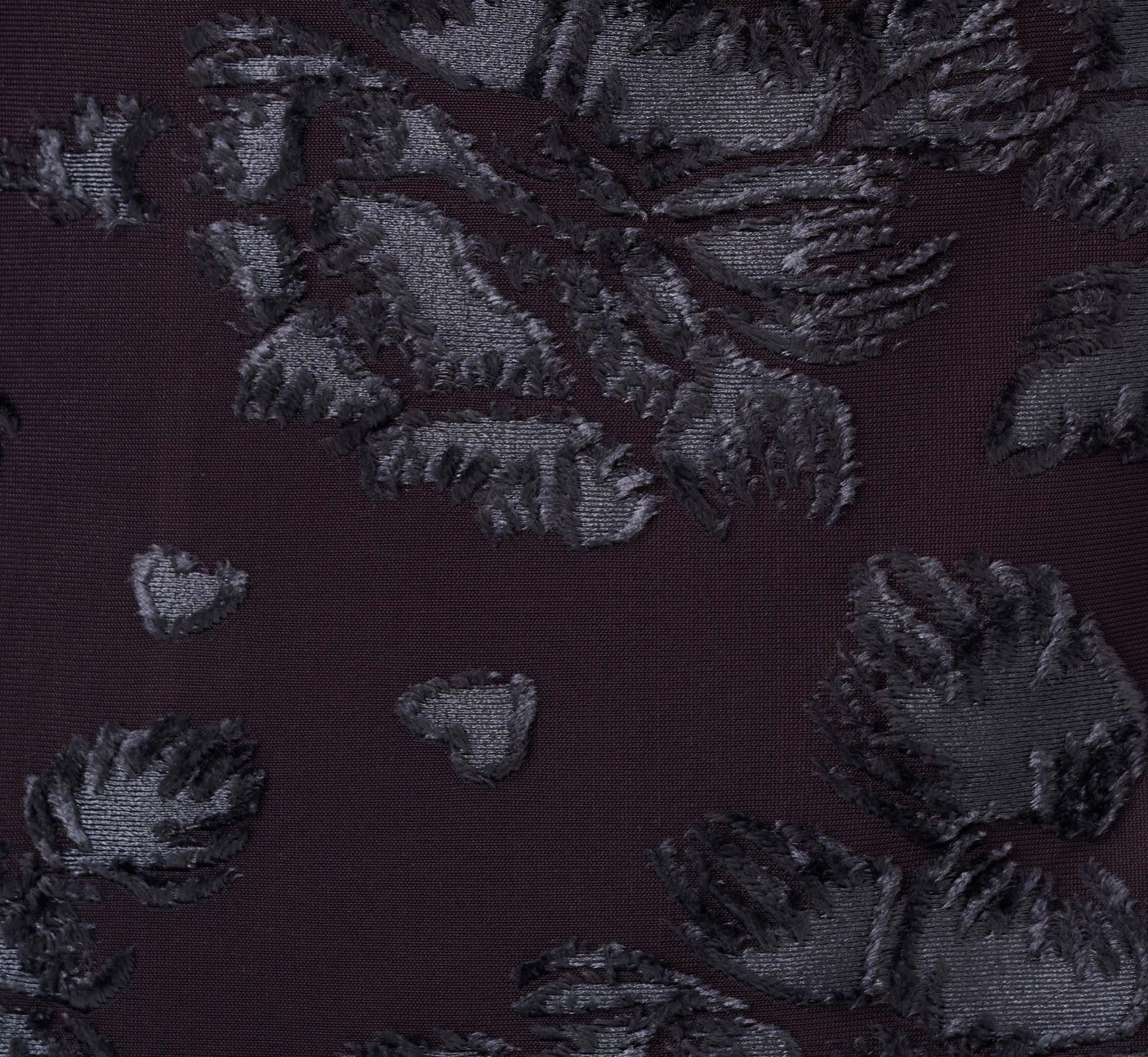 Floral Burnout Velvet Long Blouson Gown In Midnight